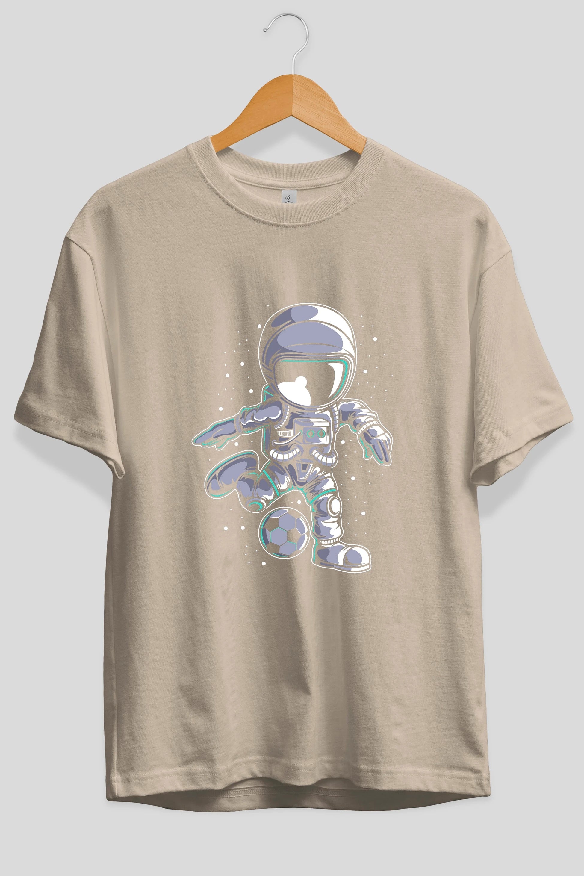 Astronaut Soccer (2) Ön Baskılı Oversize t-shirt Erkek Kadın Unisex