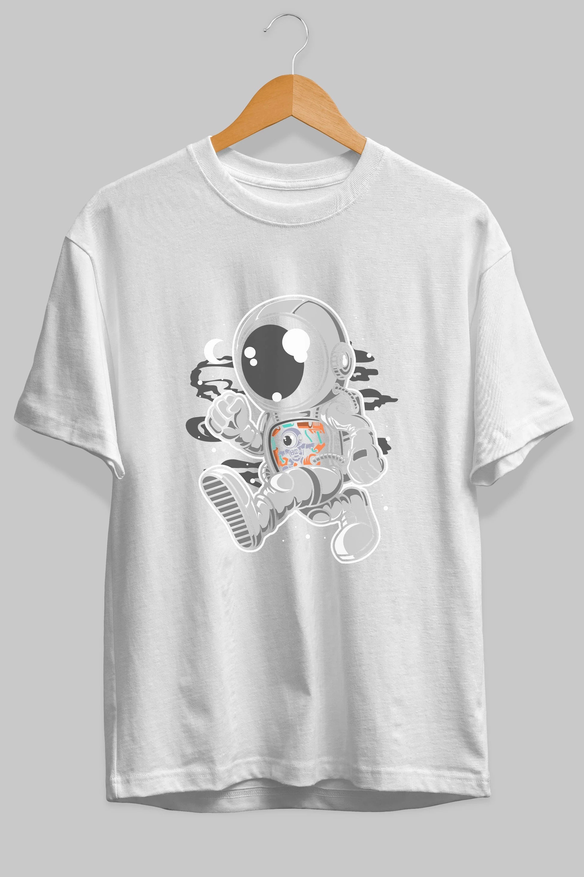 Astronaut Robotic Machine Ön Baskılı Oversize t-shirt Erkek Kadın Unisex