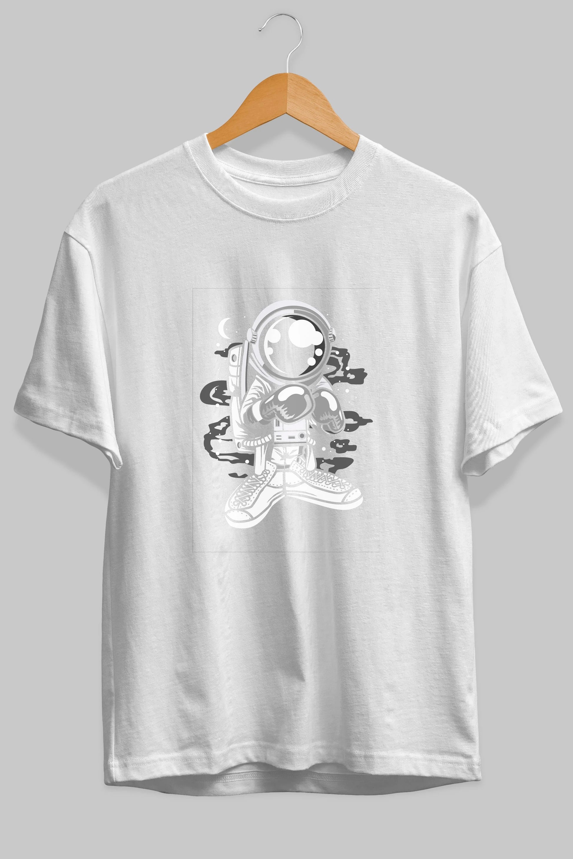 Astronaut Boxer Ön Baskılı Oversize t-shirt Erkek Kadın Unisex