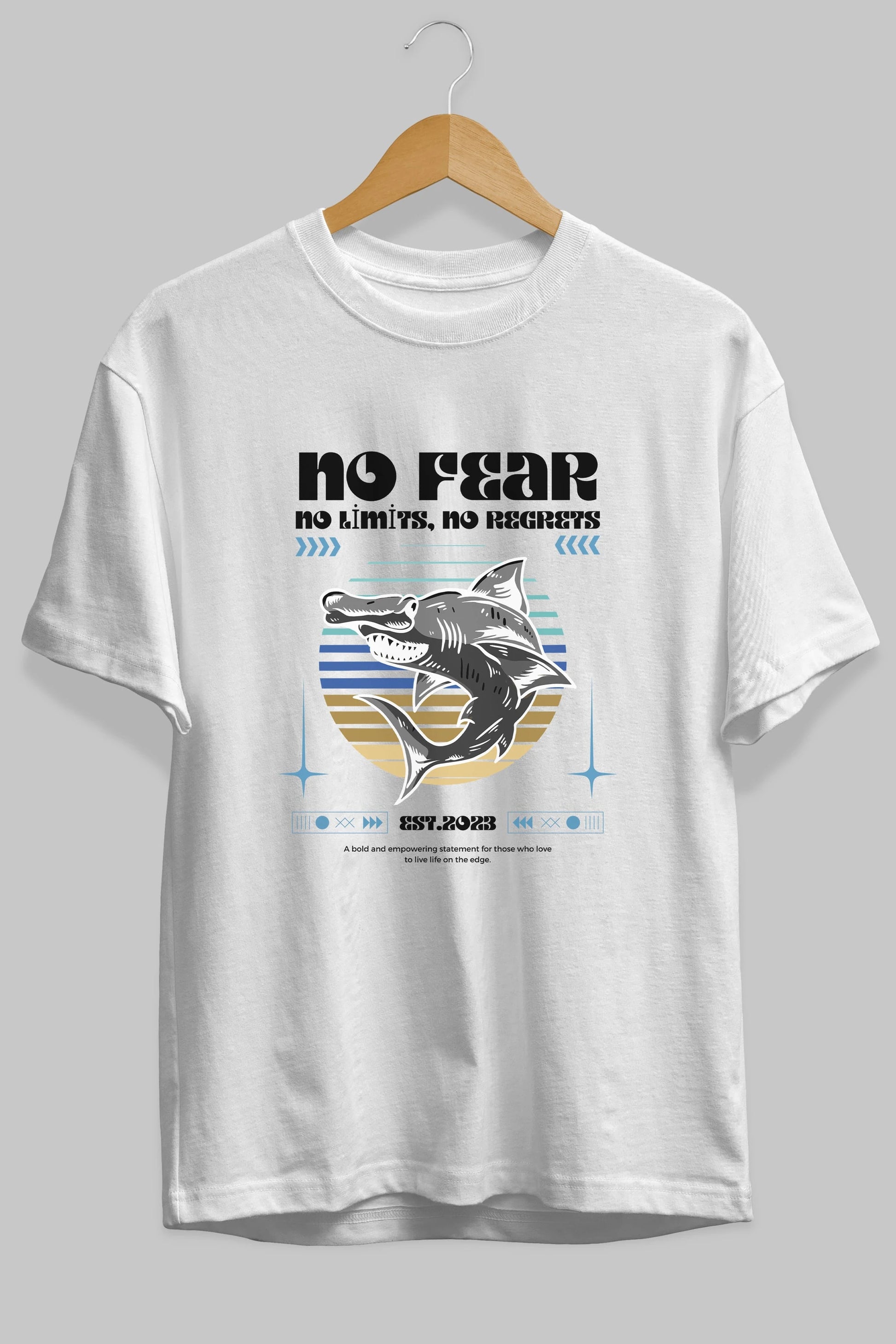 No Fear Yazılı Ön Baskılı Oversize t-shirt Erkek Kadın Unisex