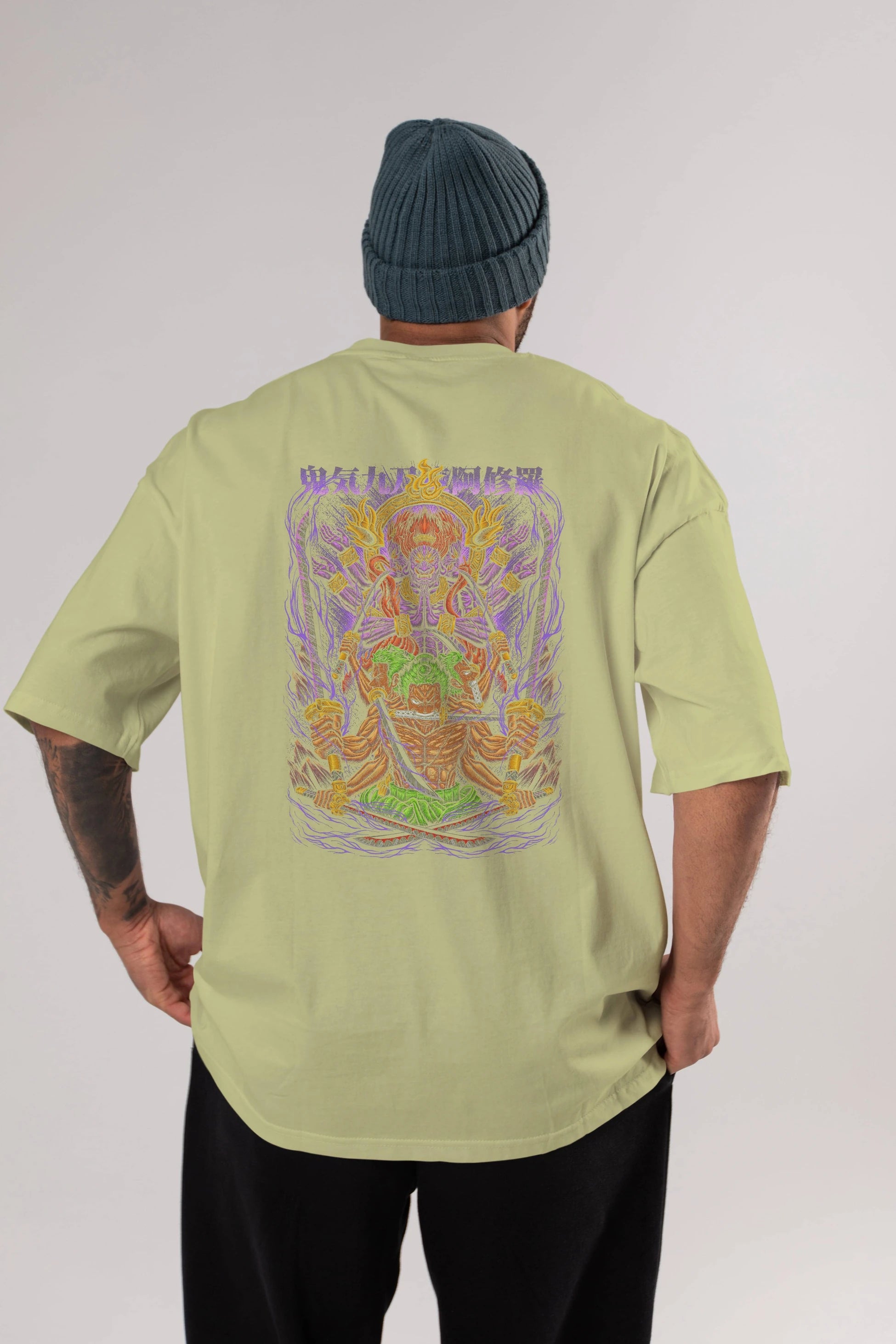 RORONOA ZORO 2 Anime Arka Baskılı Oversize t-shirt Erkek Kadın Unisex