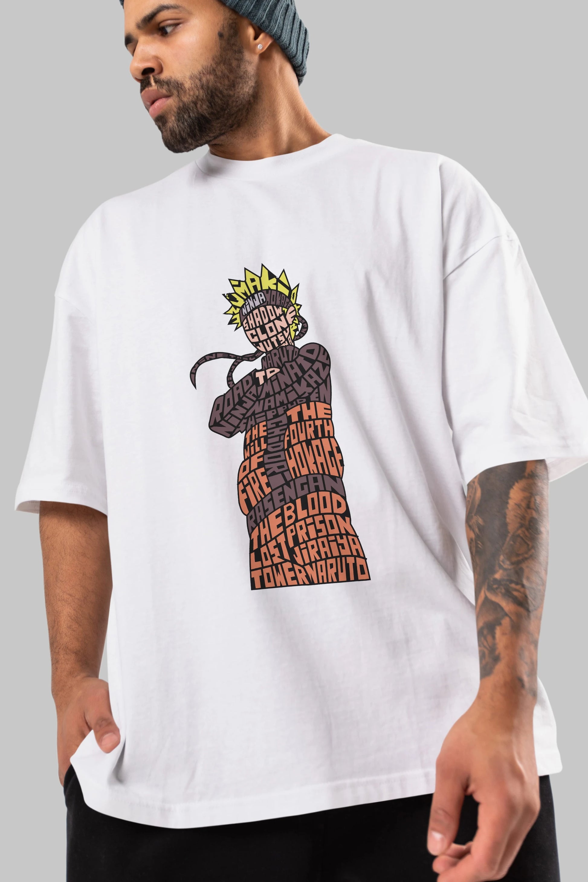 Rasengan Ön Baskılı Oversize t-shirt %100 pamuk Erkek Kadın Unisex