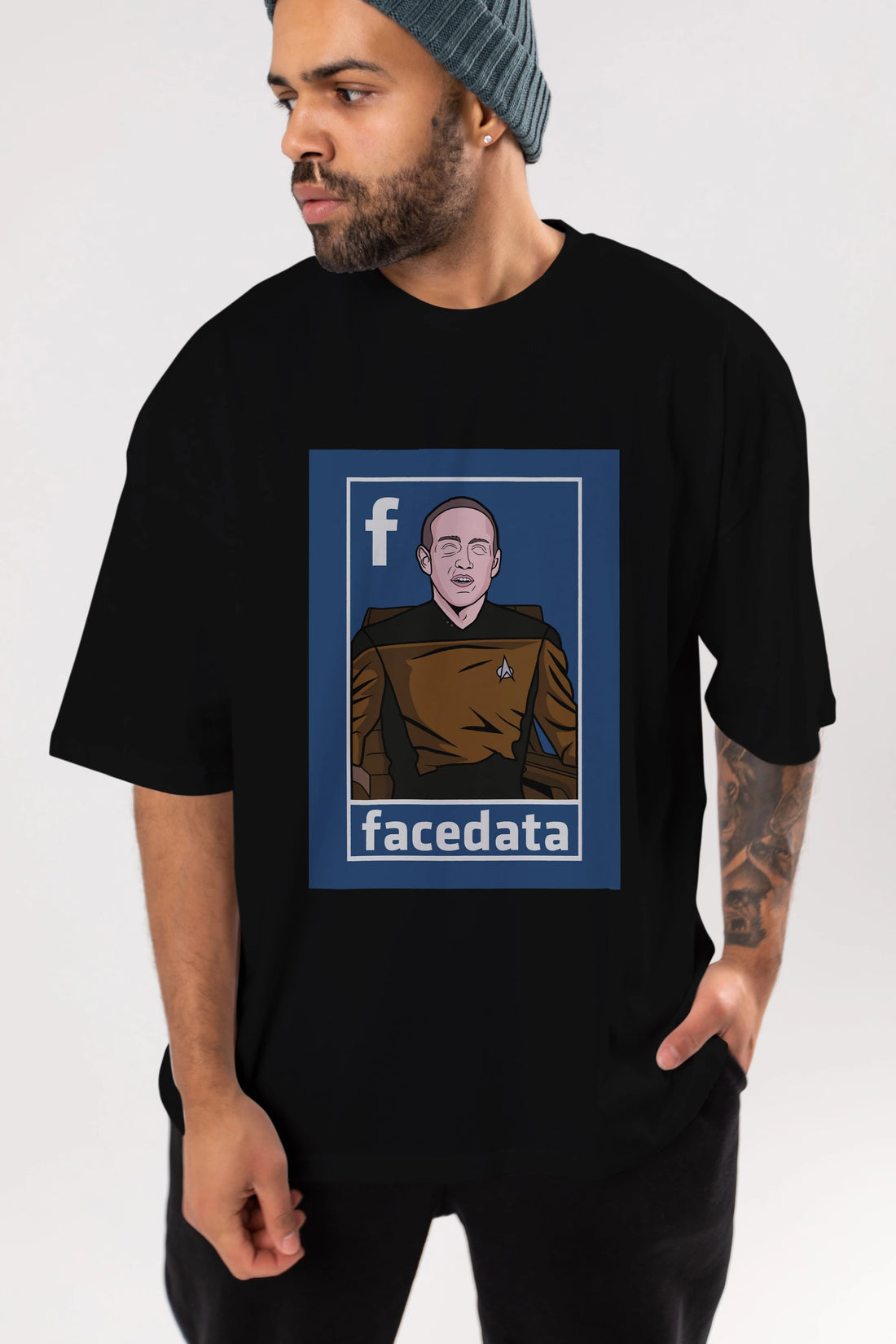 Zukerberg Data Ön Baskılı Oversize t-shirt Erkek Kadın Unisex %100 Pamuk tişort