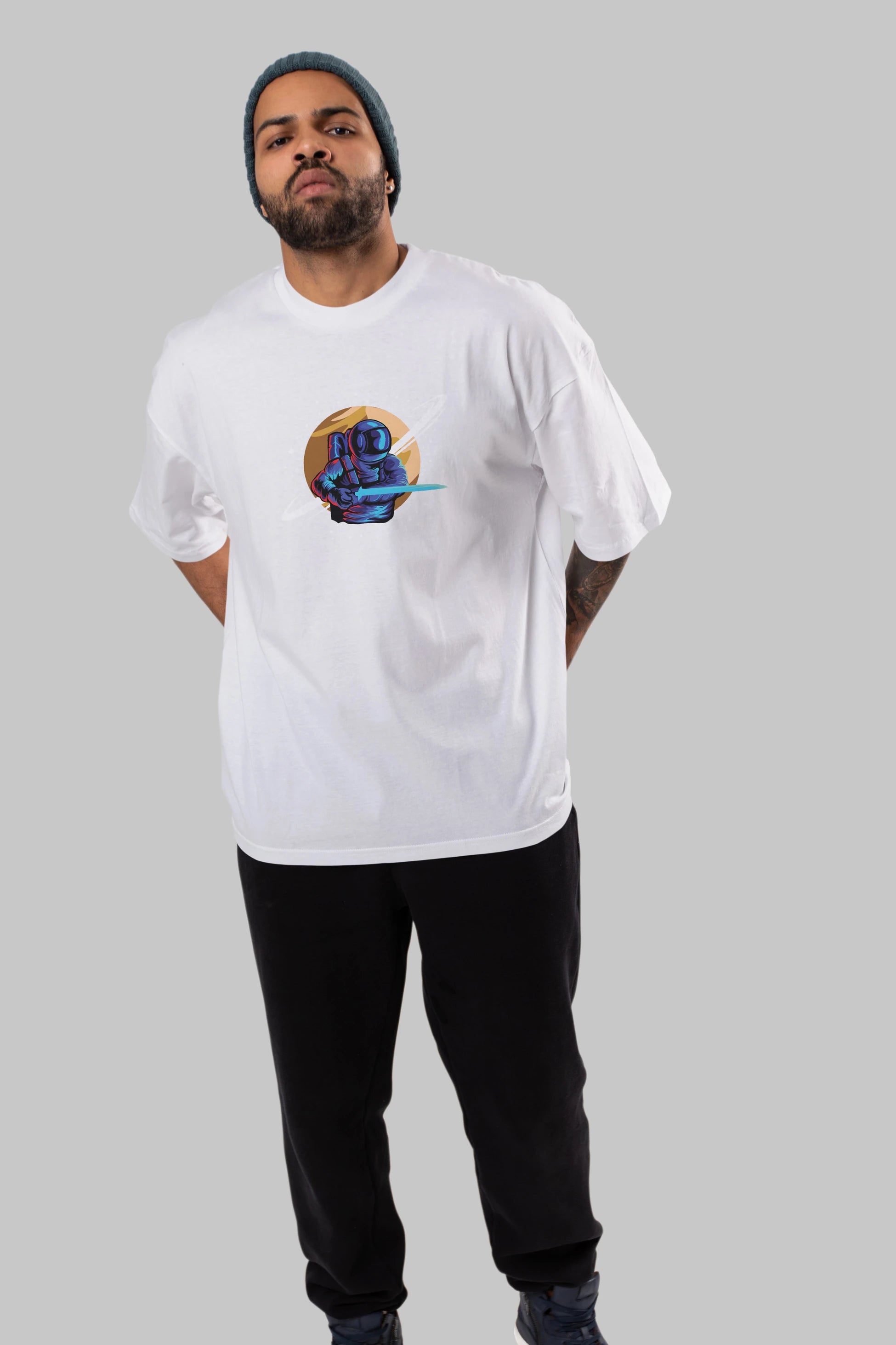 Astro Knight Ön Baskılı Oversize t-shirt Erkek Kadın Unisex