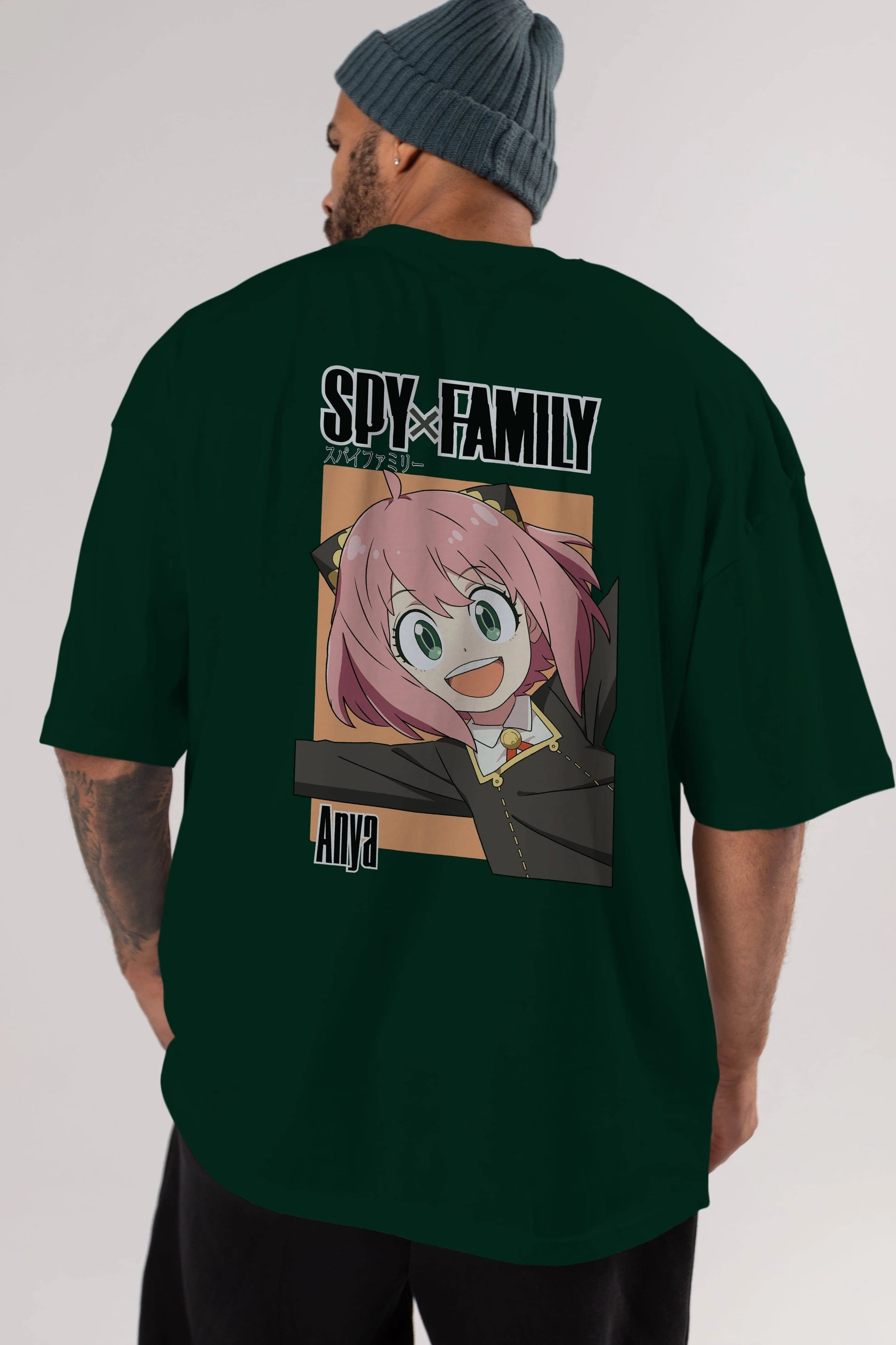 SPY X FAMILY Anya Anime Arka Baskılı Oversize t-shirt Erkek Kadın Unisex