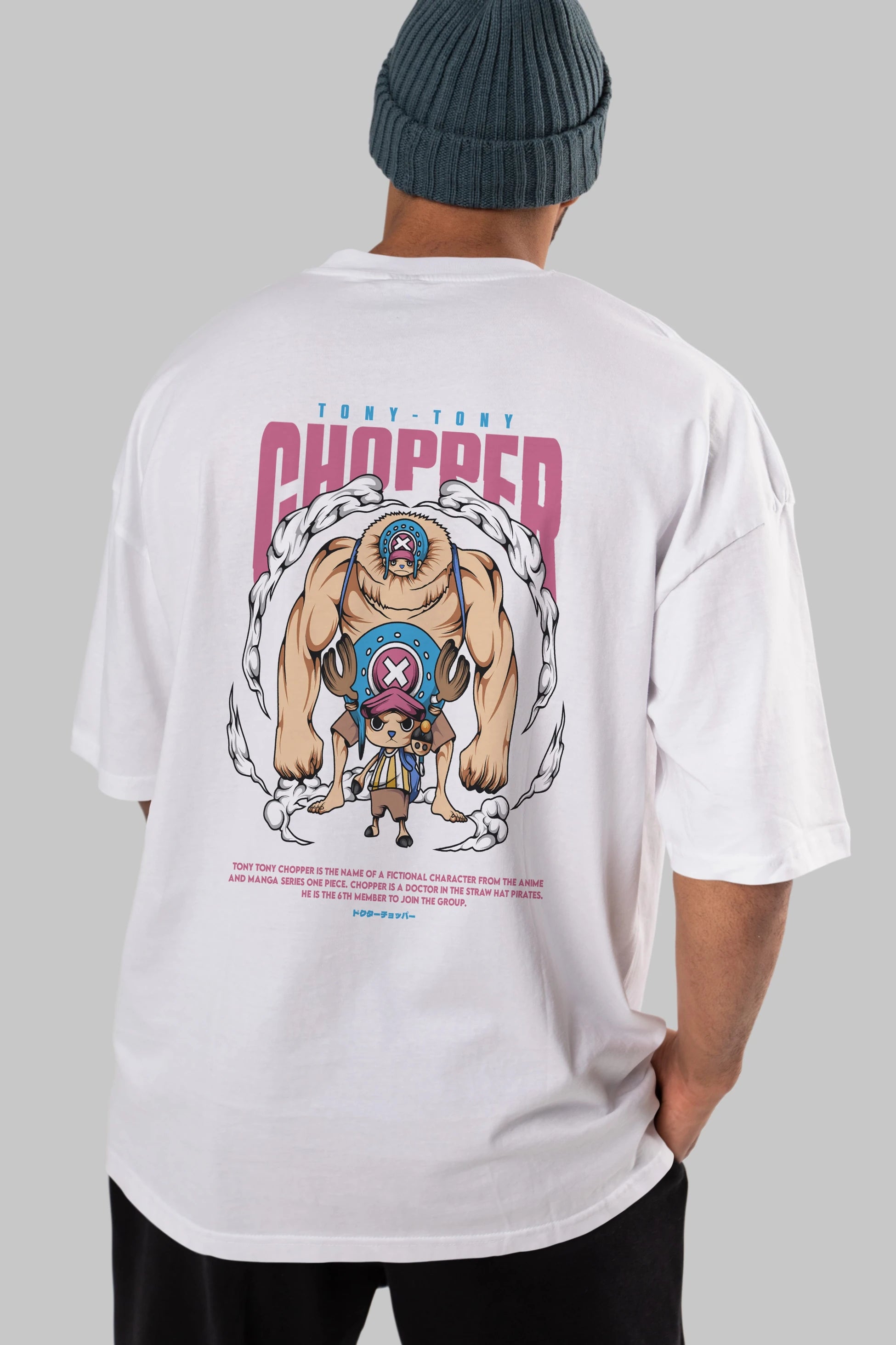 Tony Tony Chopper Anime Arka Baskılı Oversize t-shirt Erkek Kadın Unisex