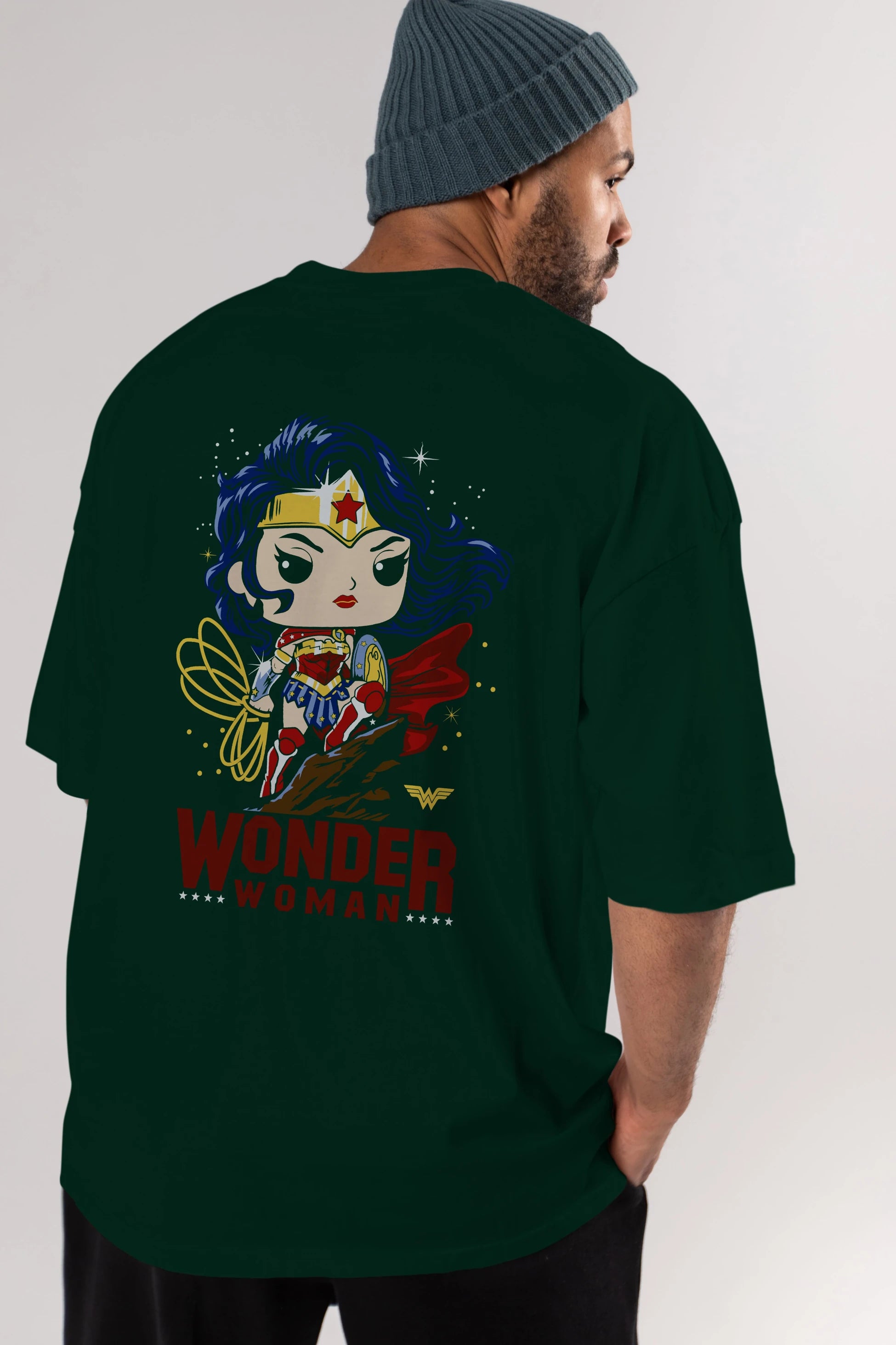 Wonder Woman (2) Arka Baskılı Oversize t-shirt Erkek Kadın Unisex %100 Pamuk Bisiklet Yaka tişort
