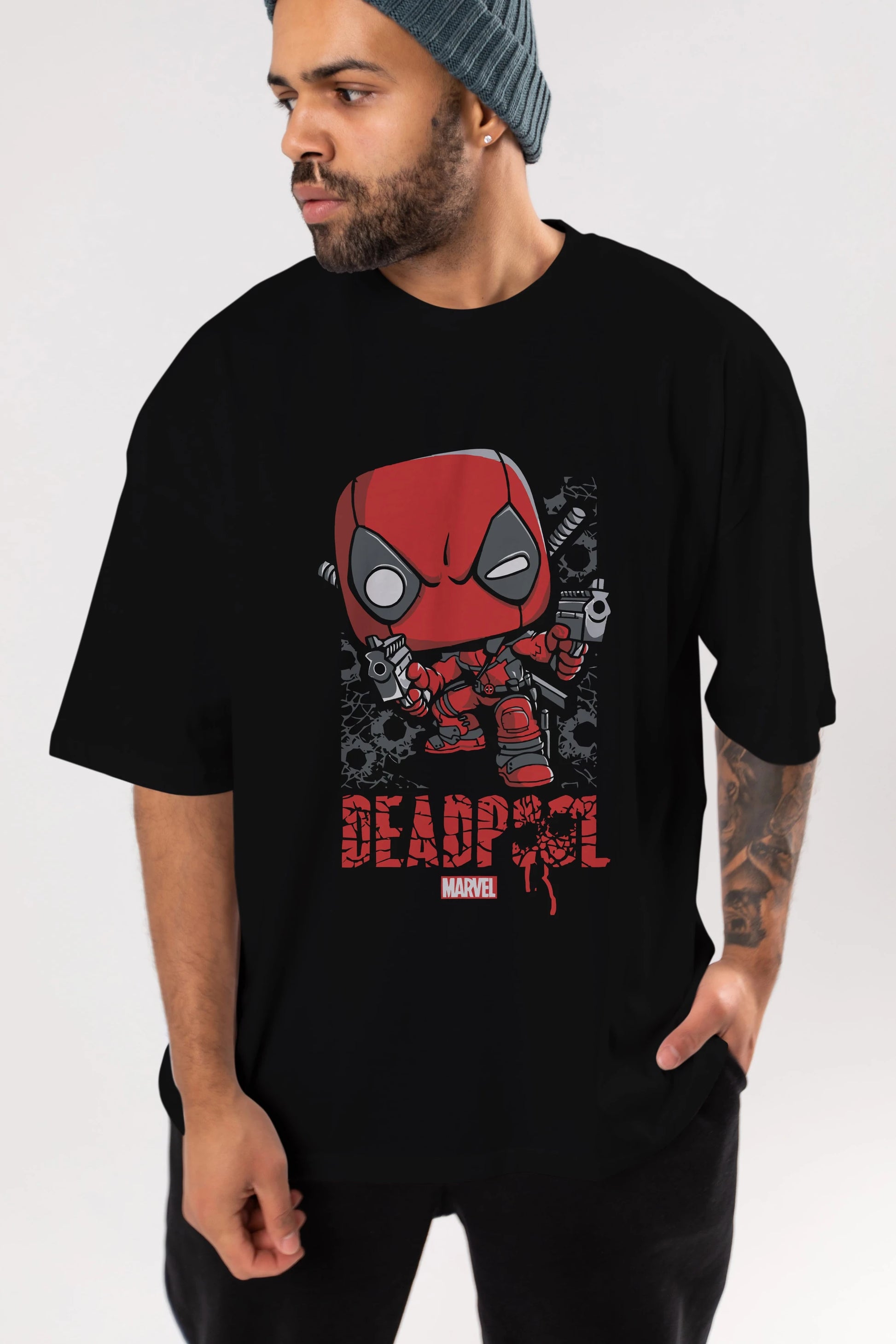 Deadpool (8) Ön Baskılı Oversize t-shirt Erkek Kadın Unisex %100 Pamuk Bisiklet Yaka tişort