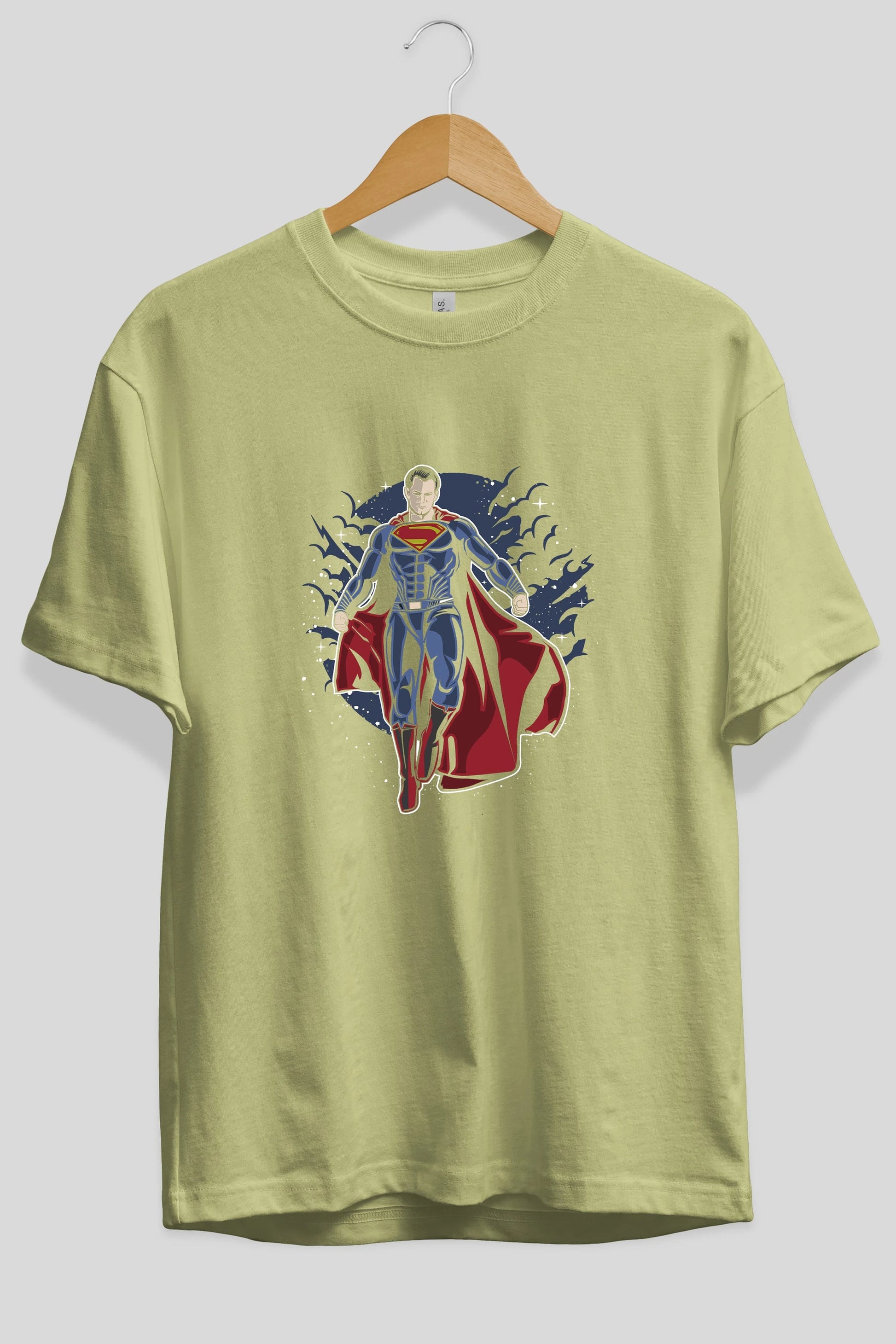SUPERMAN Ön Baskılı Oversize t-shirt Erkek Kadın Unisex %100 Pamuk tişort
