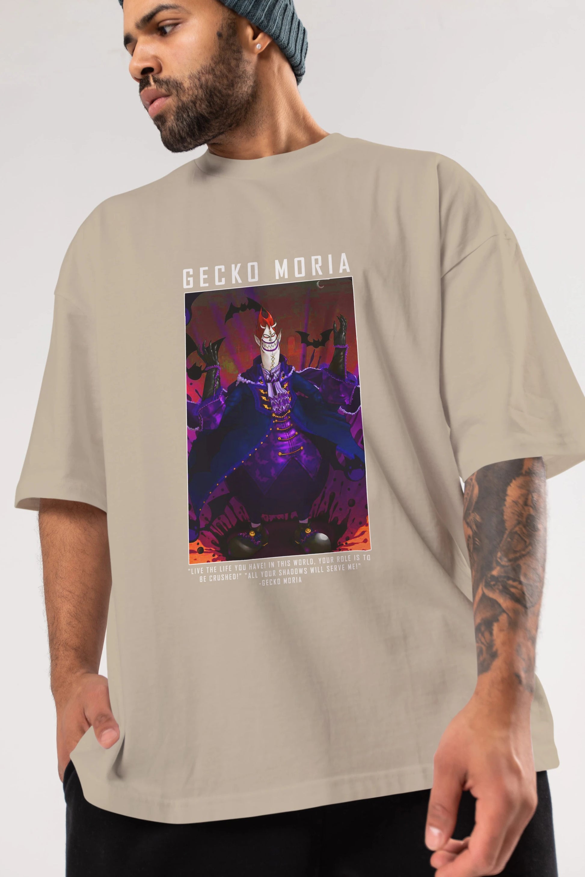 Gecko Moria Anime Ön Baskılı Oversize t-shirt Erkek Kadın Unisex