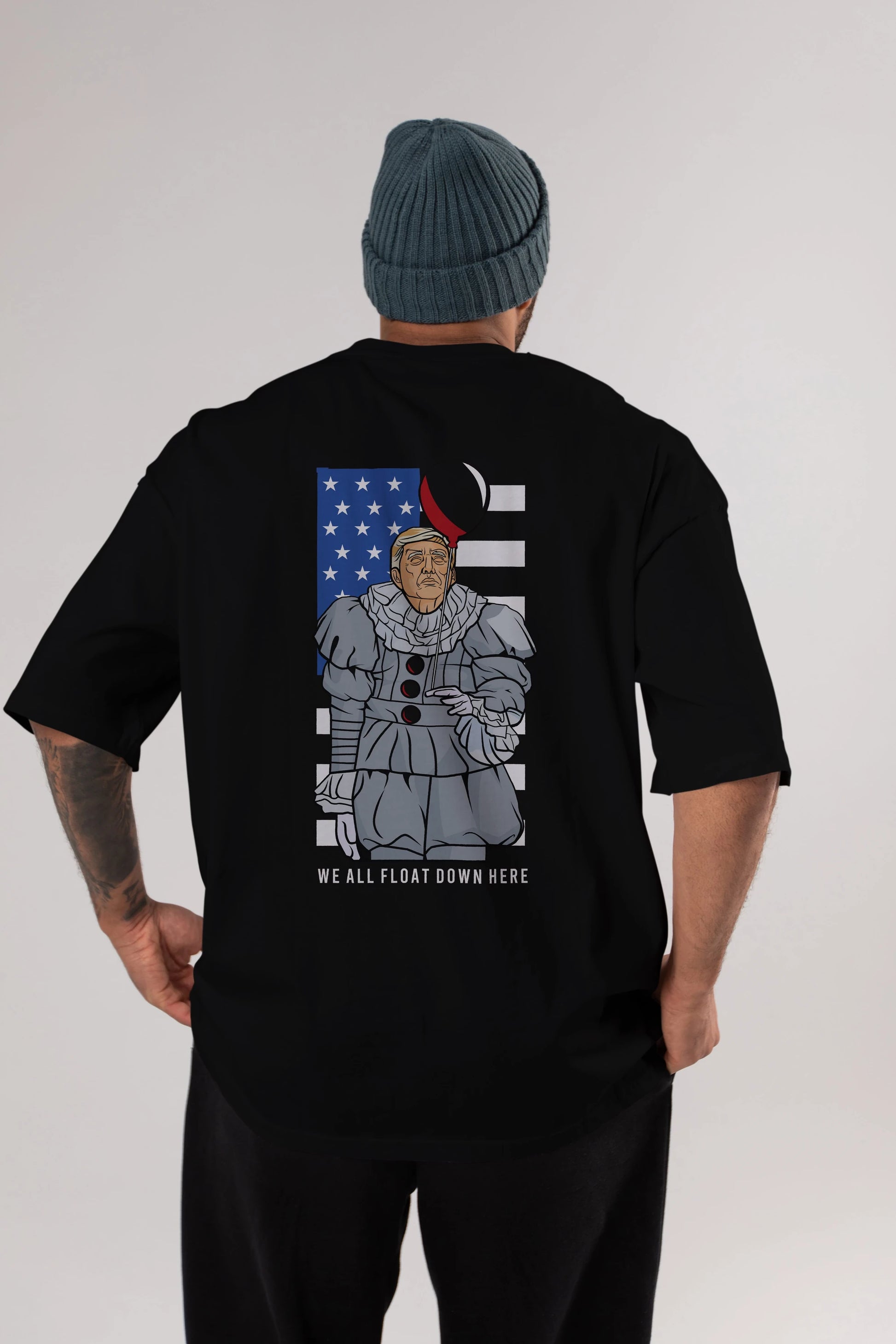 It Trump Arka Baskılı Oversize t-shirt Erkek Kadın Unisex %100 Pamuk tişort