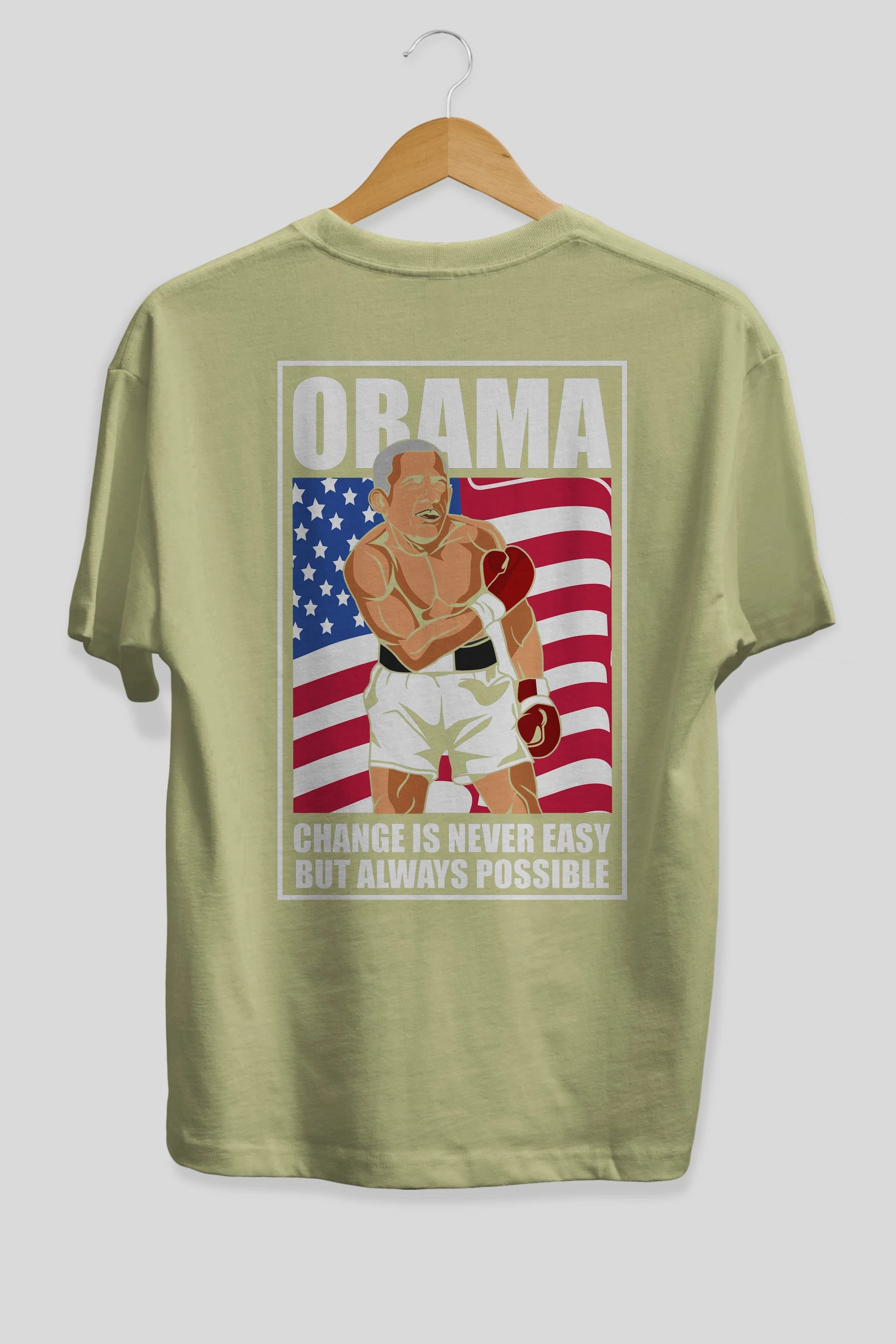 Obama Arka Baskılı Oversize t-shirt Erkek Kadın Unisex %100 Pamuk tişort