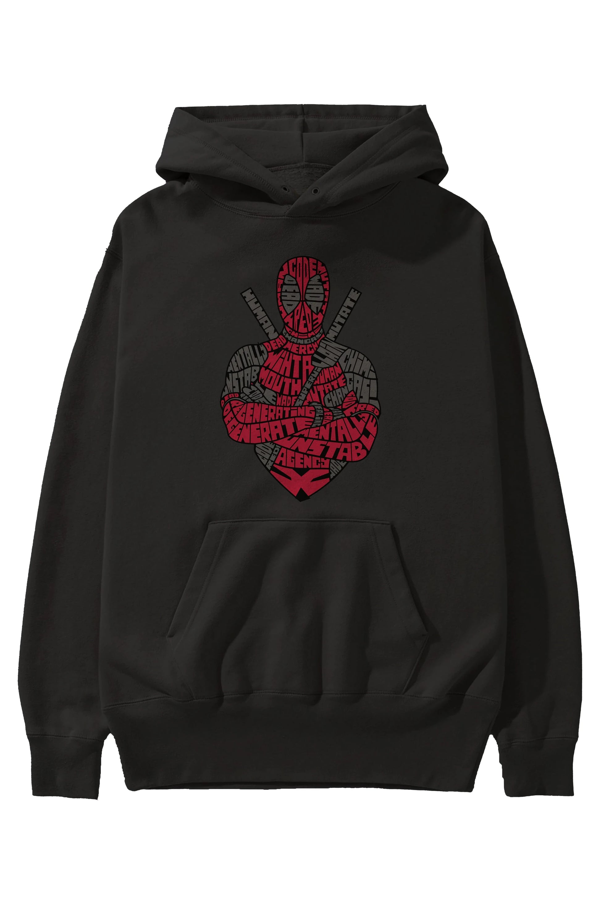 Dead Red Ön Baskılı Hoodie Oversize Kapüşonlu Sweatshirt Erkek Kadın Unisex