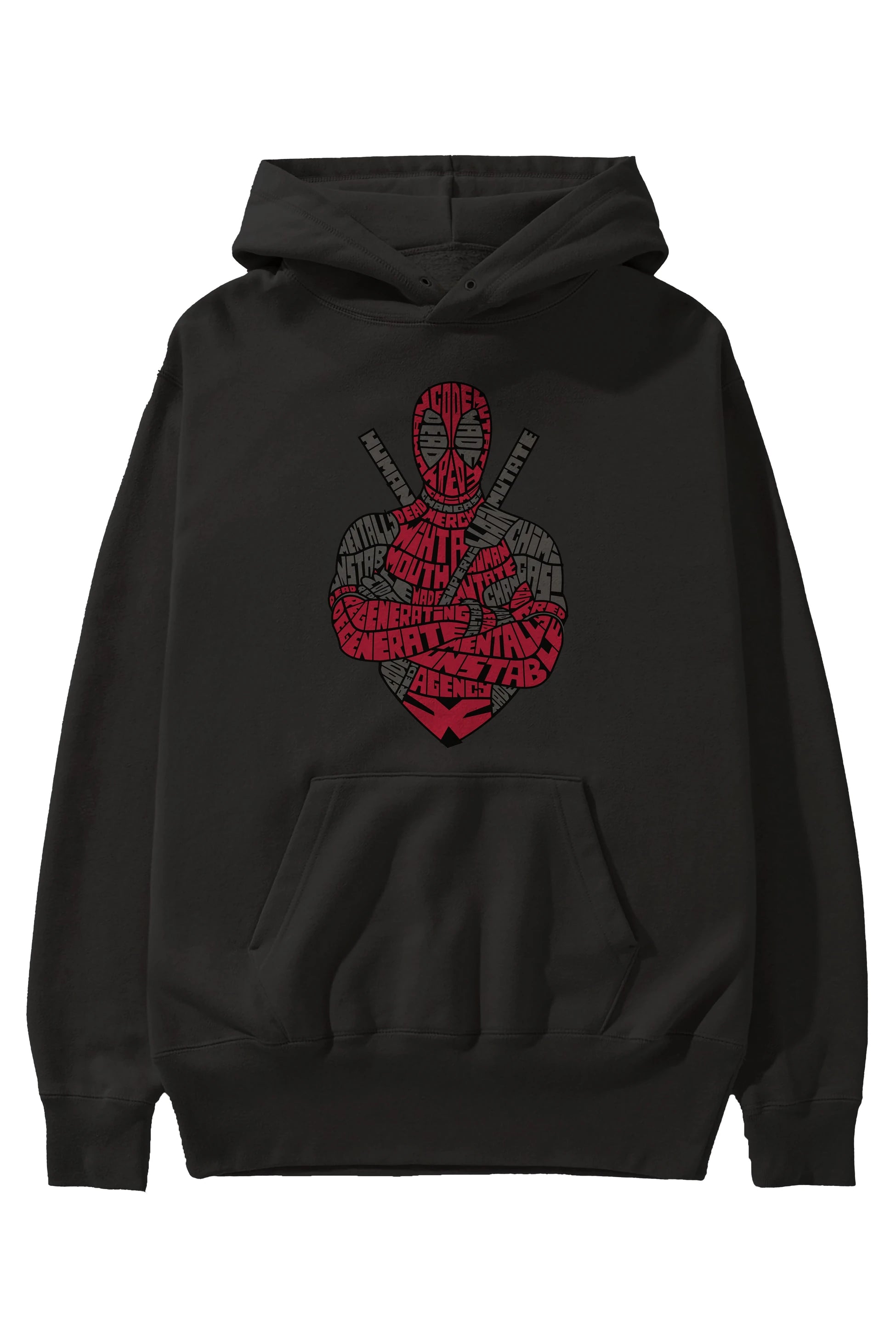Dead Red Ön Baskılı Hoodie Oversize Kapüşonlu Sweatshirt Erkek Kadın Unisex
