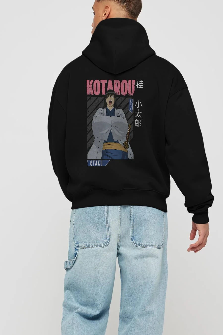 Kotarou Katsura GINTAMA 1 Anime Arka Baskılı Hoodie Oversize Kapüşonlu Sweatshirt Erkek Kadın Unisex