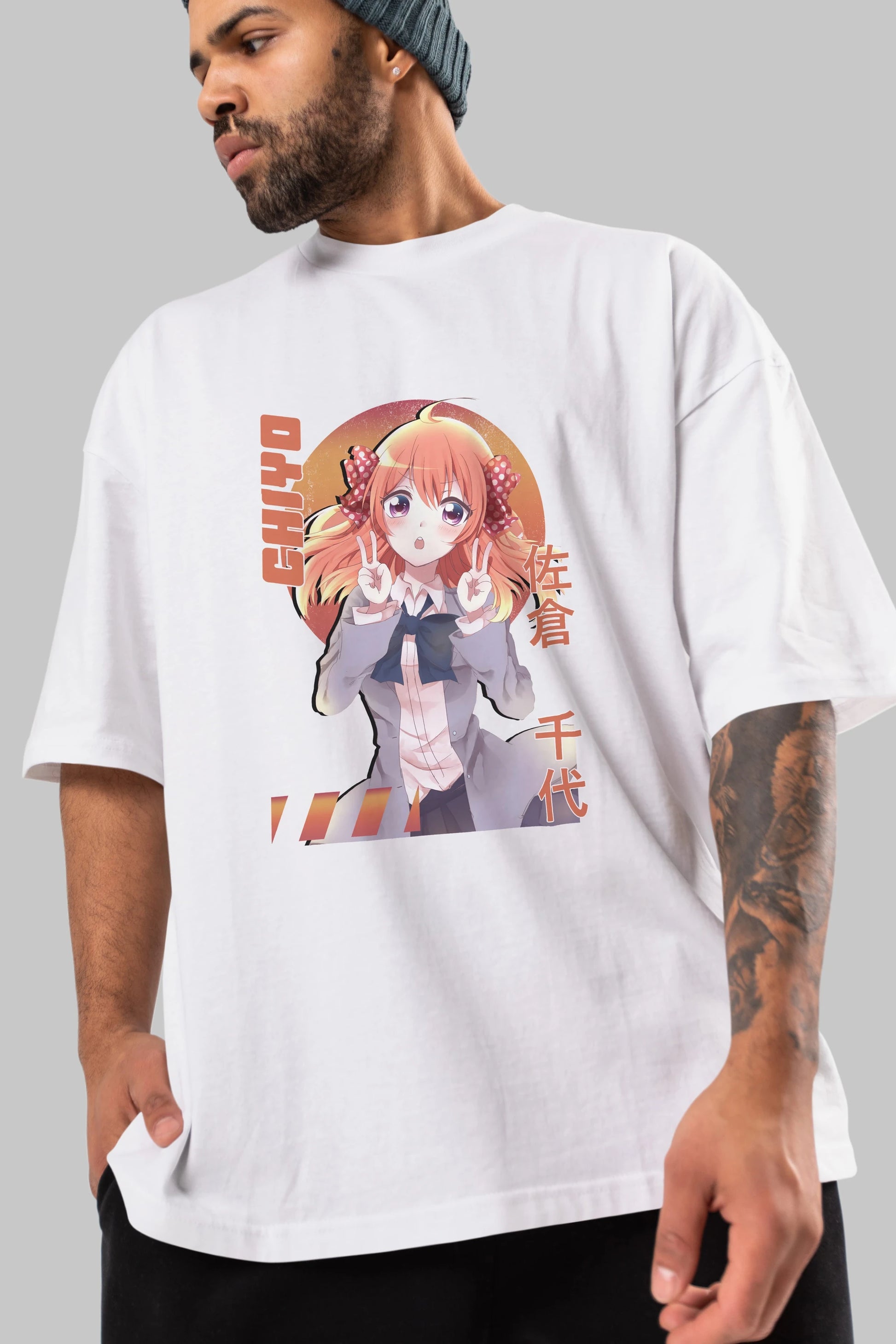 Chiyo Sakura 5 Anime Ön Baskılı Oversize t-shirt %100 pamuk Erkek Kadın Unisex
