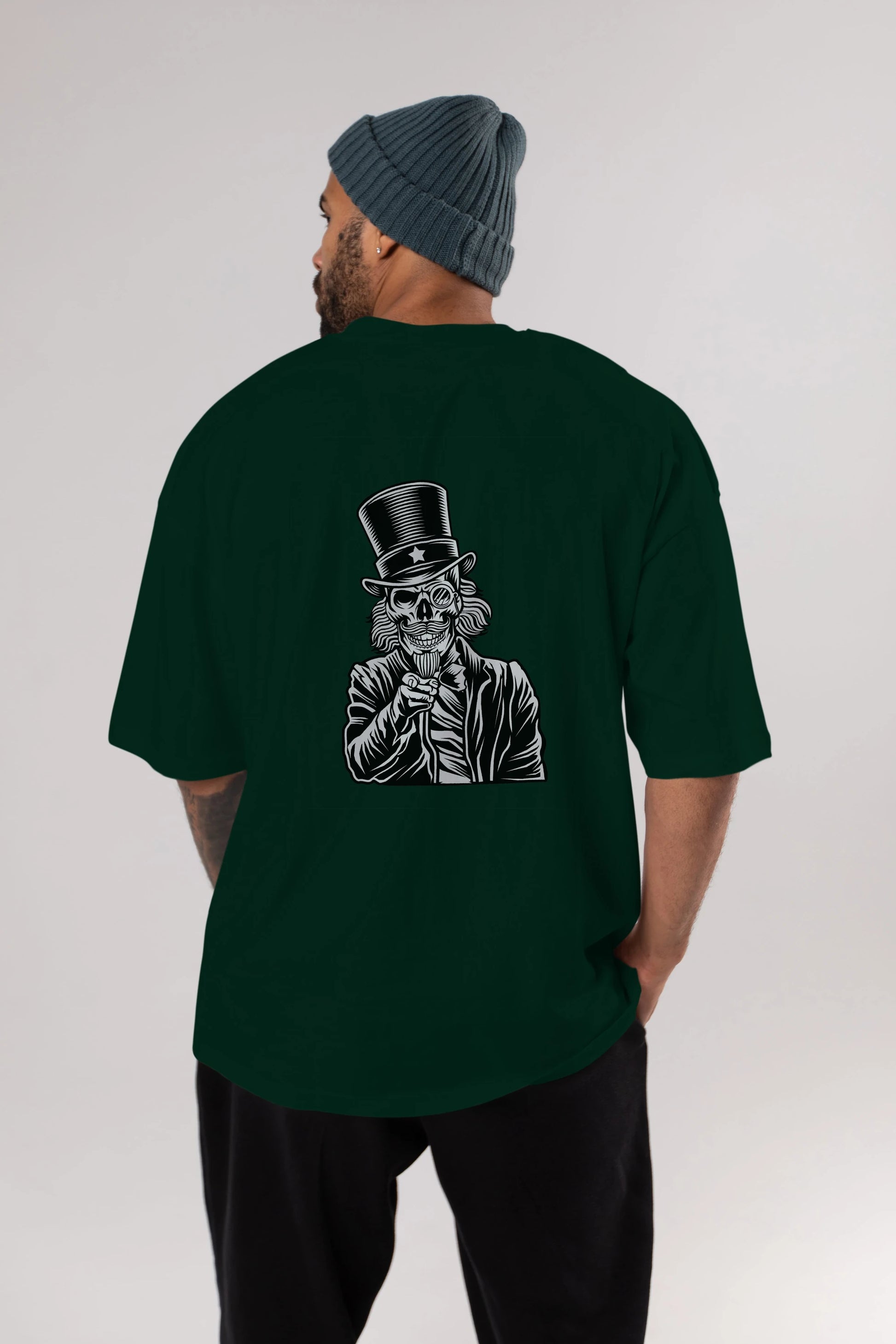 I Want You Skull Arka Baskılı Oversize t-shirt Erkek Kadın Unisex %100 Pamuk tişort