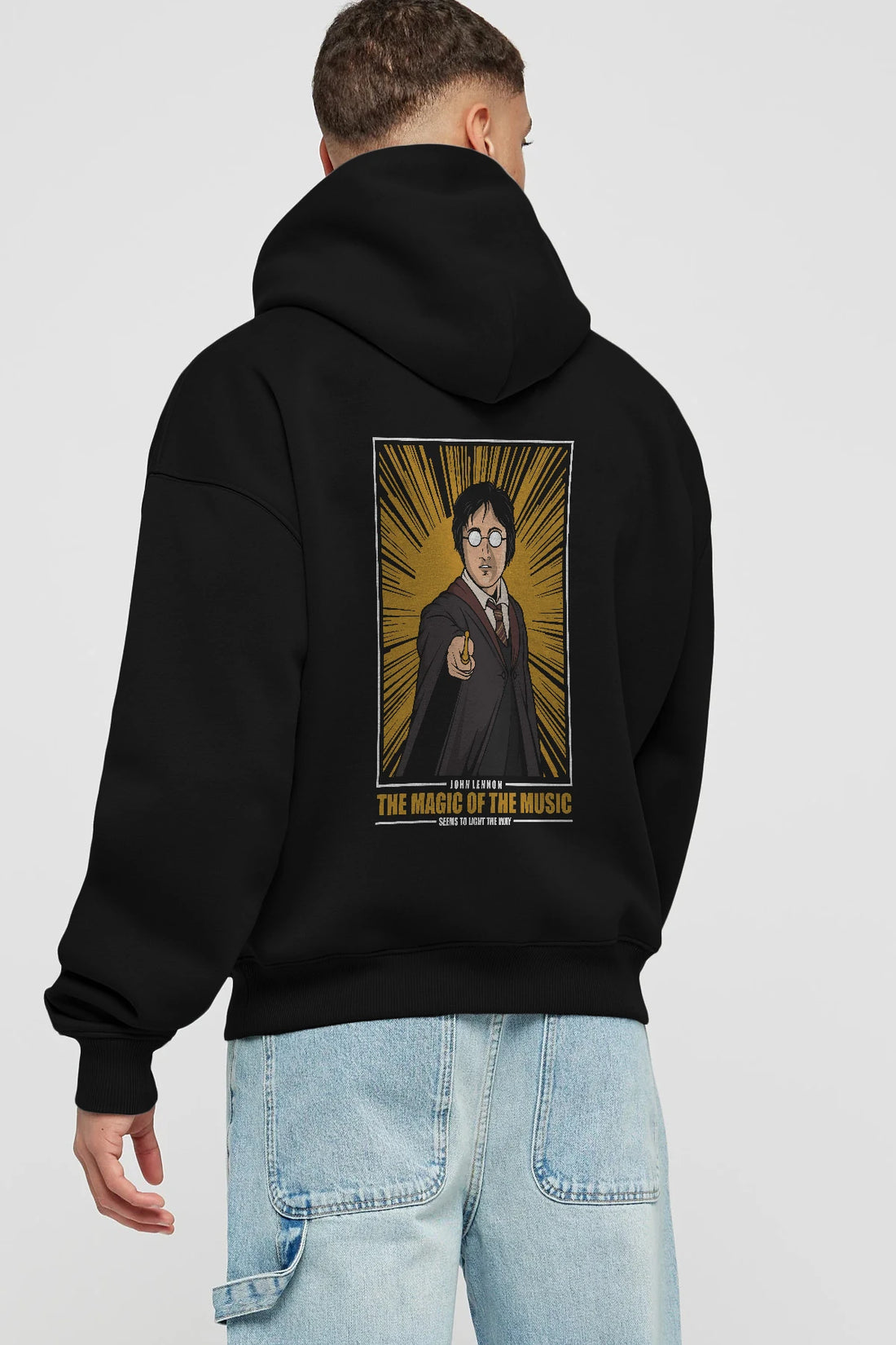 John Potter Arka Baskılı Hoodie Oversize Kapüşonlu Sweatshirt Erkek Kadın Unisex