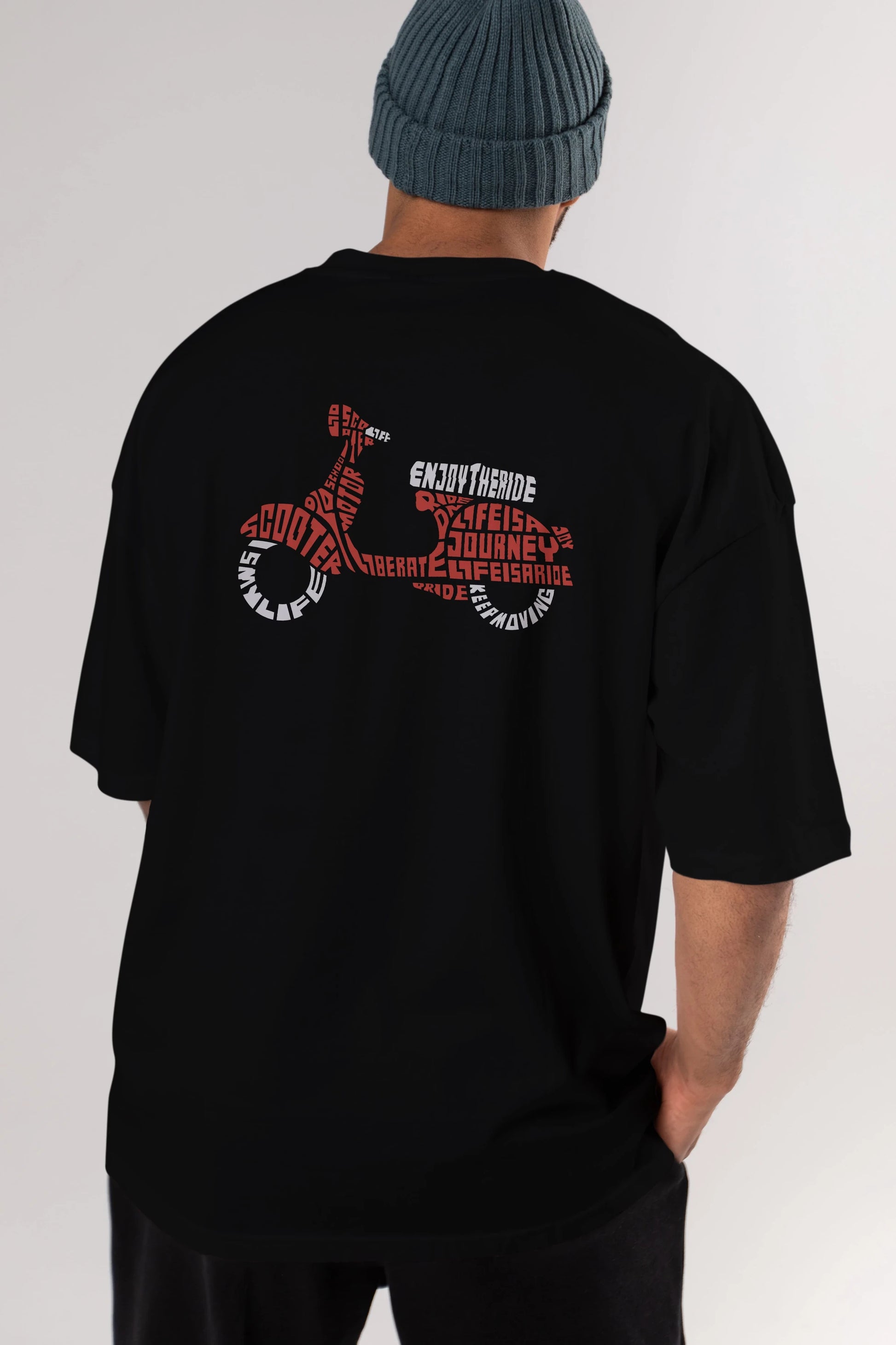 Enjoy The Ride Arka Baskılı Oversize t-shirt %100 pamuk Erkek Kadın Unisex