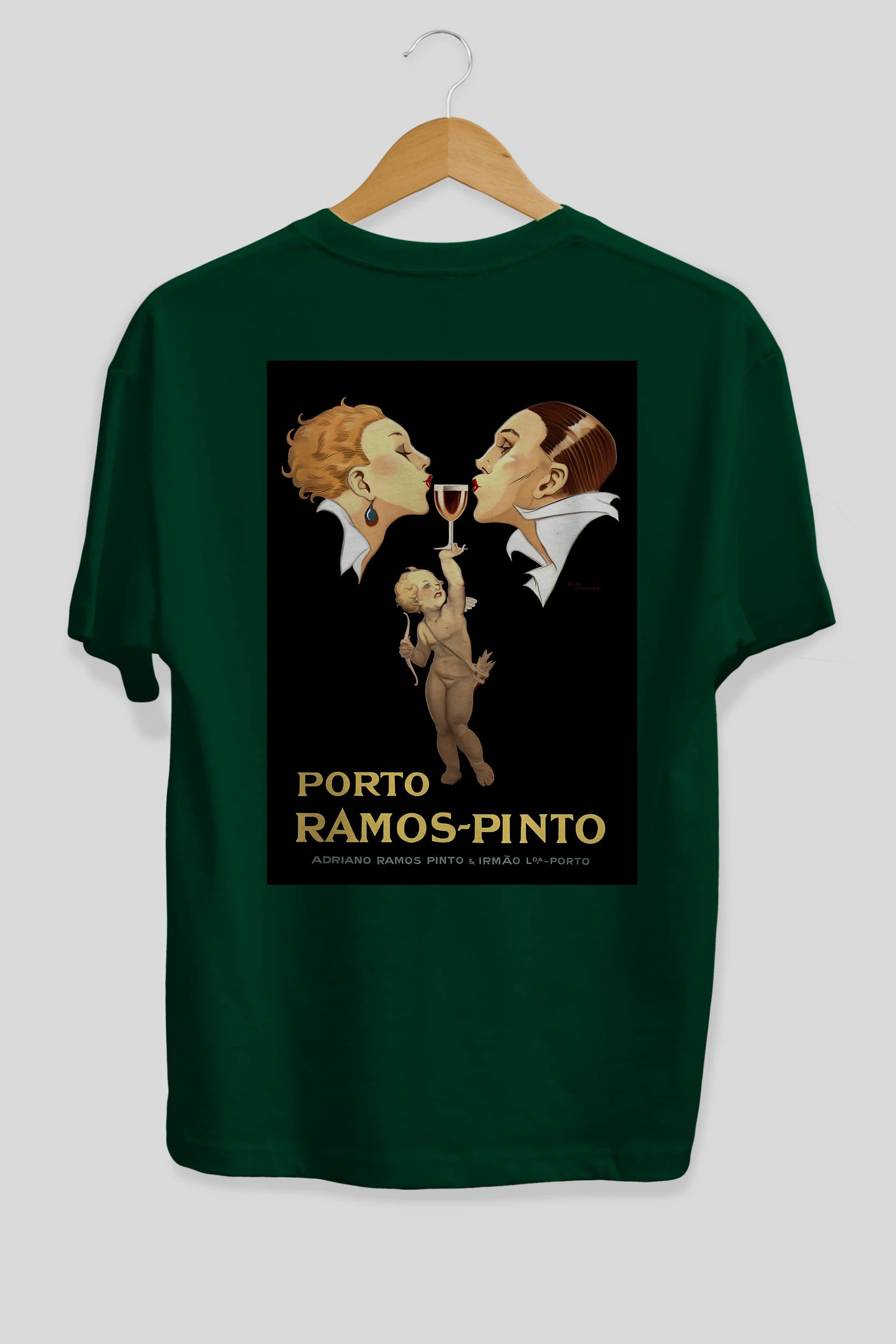 Porto Ramos Pinto Arka Baskılı Oversize t-shirt Erkek Kadın Unisex %100 Pamuk Bisiklet Yaka tişort