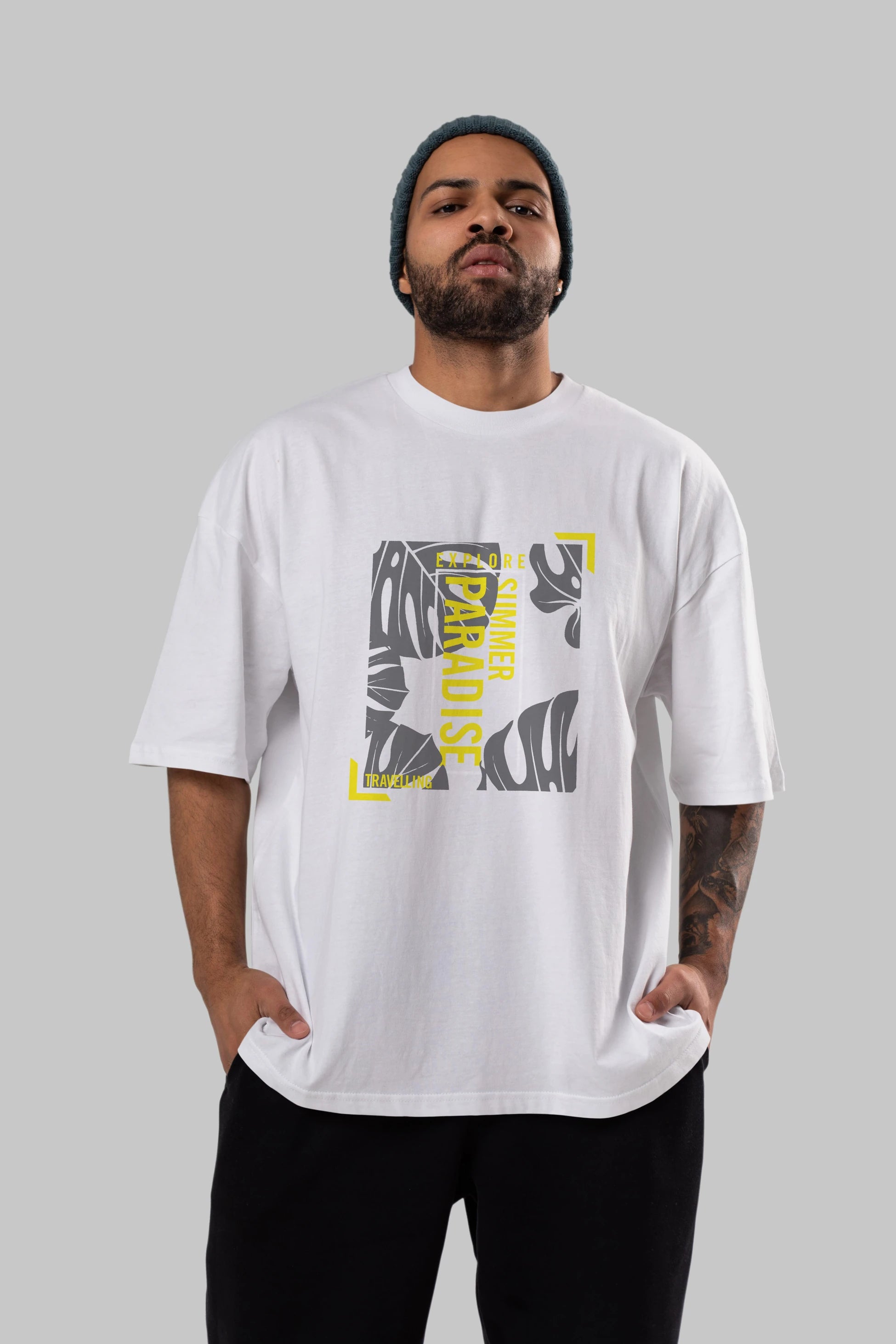 Explore Summer Ön Baskılı Oversize t-shirt Erkek Kadın Unisex