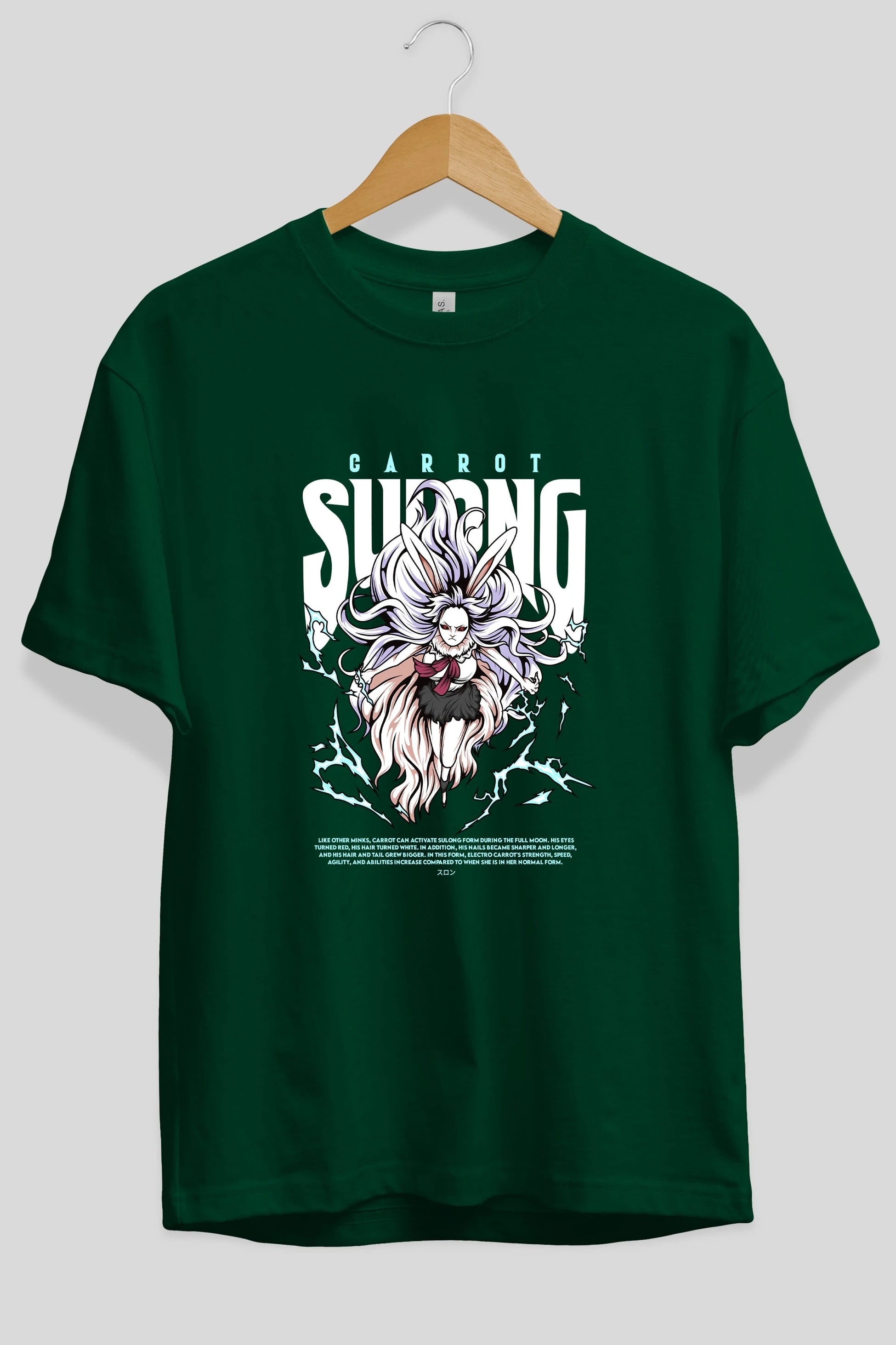 Carrot Sulong Anime Ön Baskılı Oversize t-shirt %100 pamuk Erkek Kadın Unisex