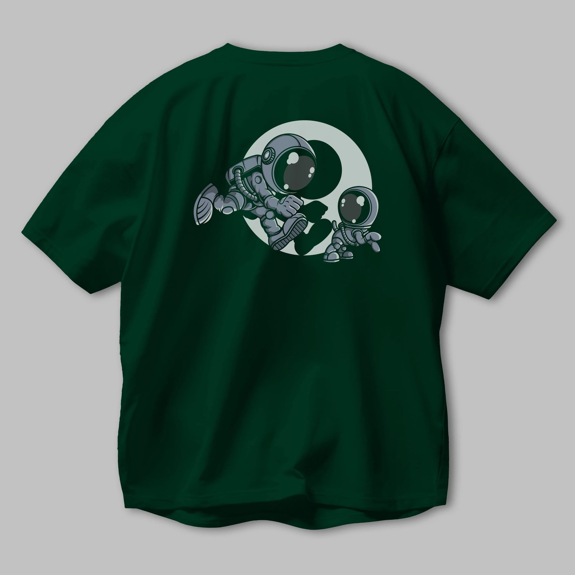 Astronaut And Little Dog Arka Baskılı Oversize t-shirt Erkek Kadın Unisex