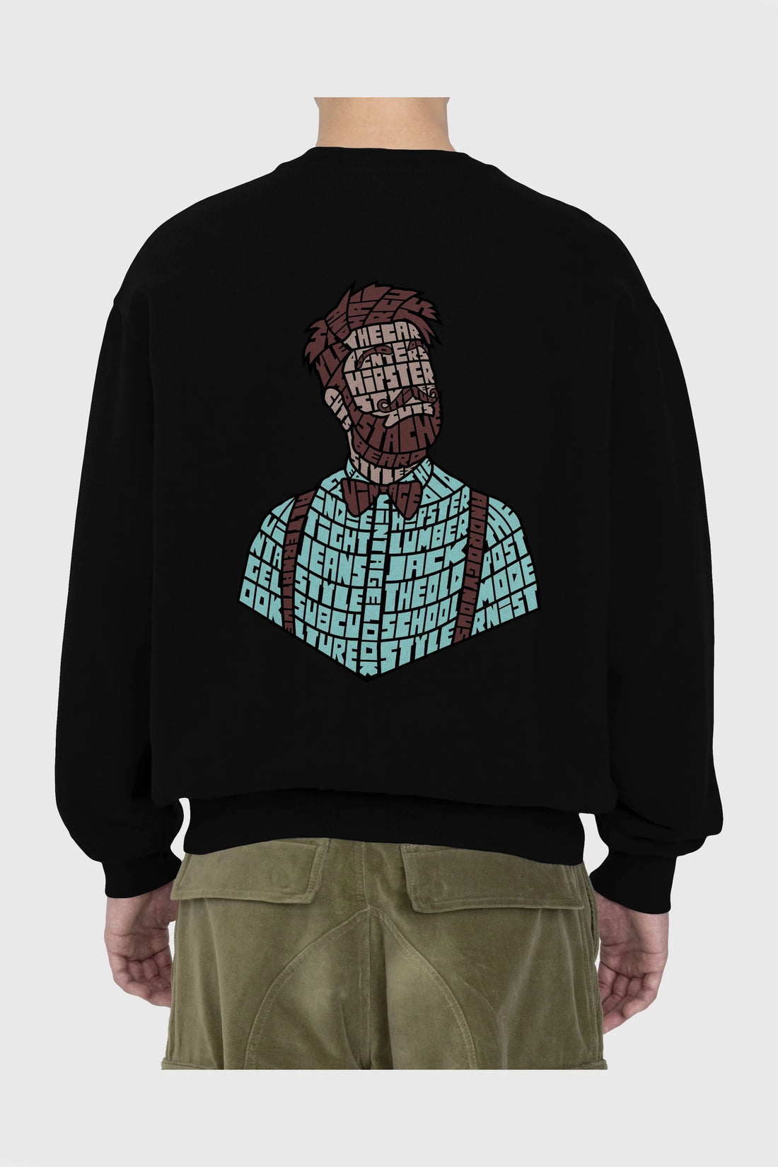 Hipster (2) Arka Baskılı Oversize Sweatshirt Erkek Kadın Unisex