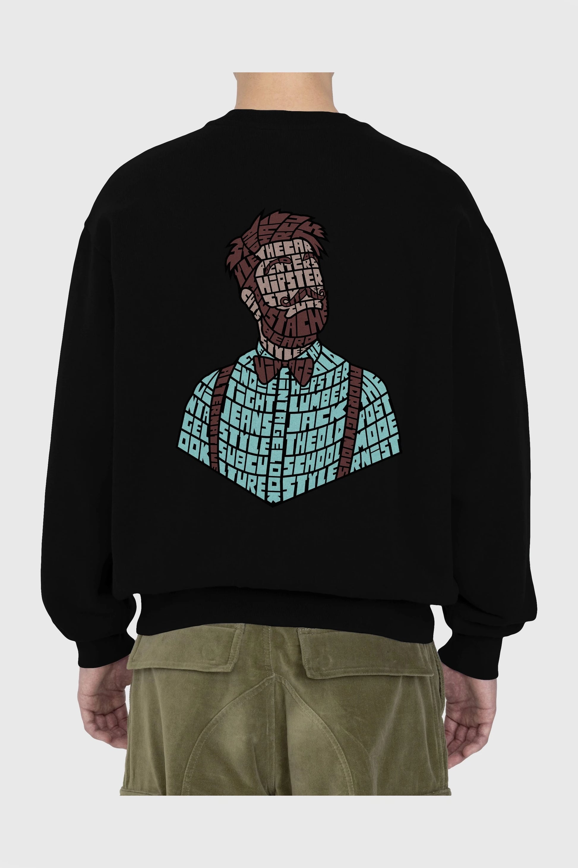 Hipster (2) Arka Baskılı Oversize Sweatshirt Erkek Kadın Unisex