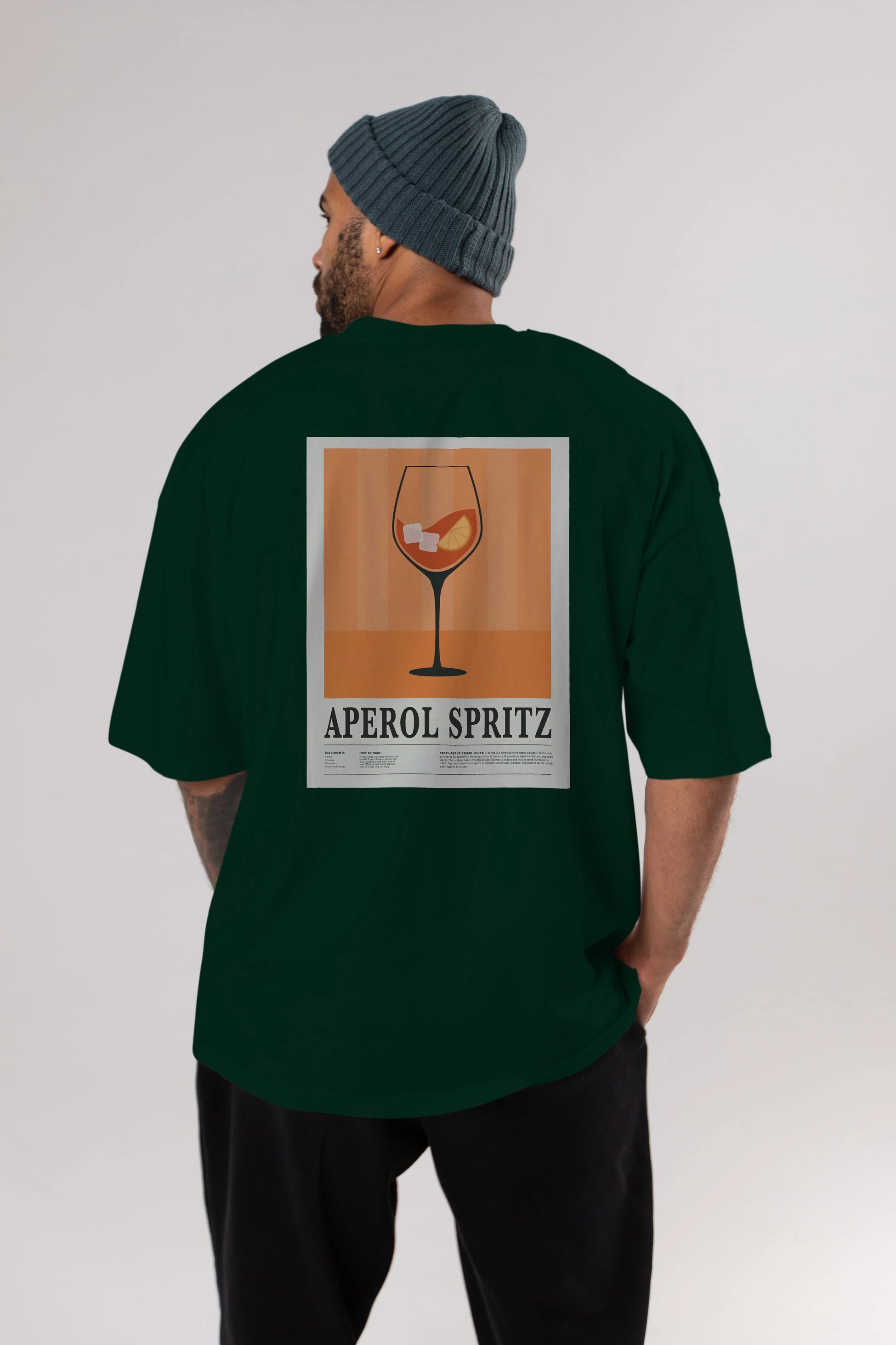 Aperol Spritz 8 Arka Baskılı Oversize t-shirt Erkek Kadın Unisex %100 Pamuk Bisiklet Yaka tişort