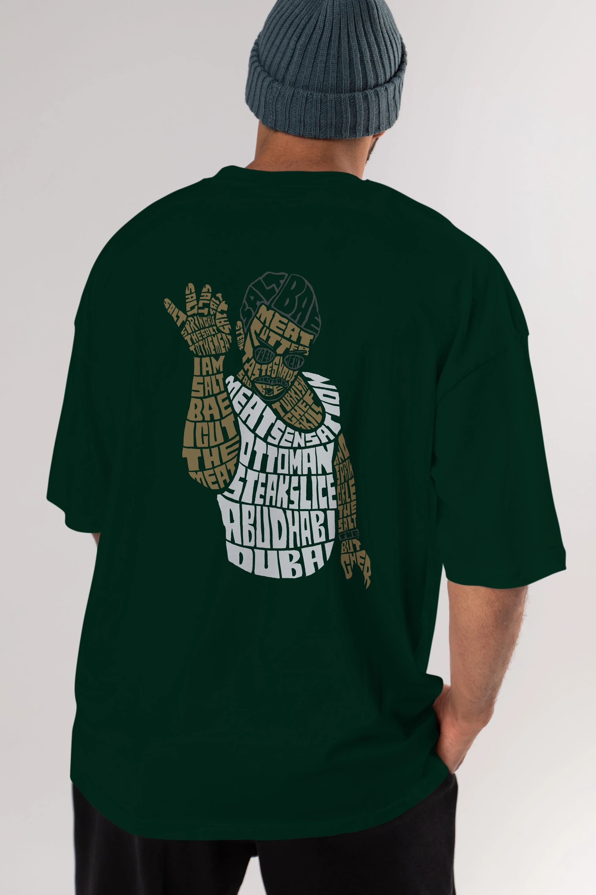 Salt Bae Arka Baskılı Oversize t-shirt %100 pamuk Erkek Kadın Unisex