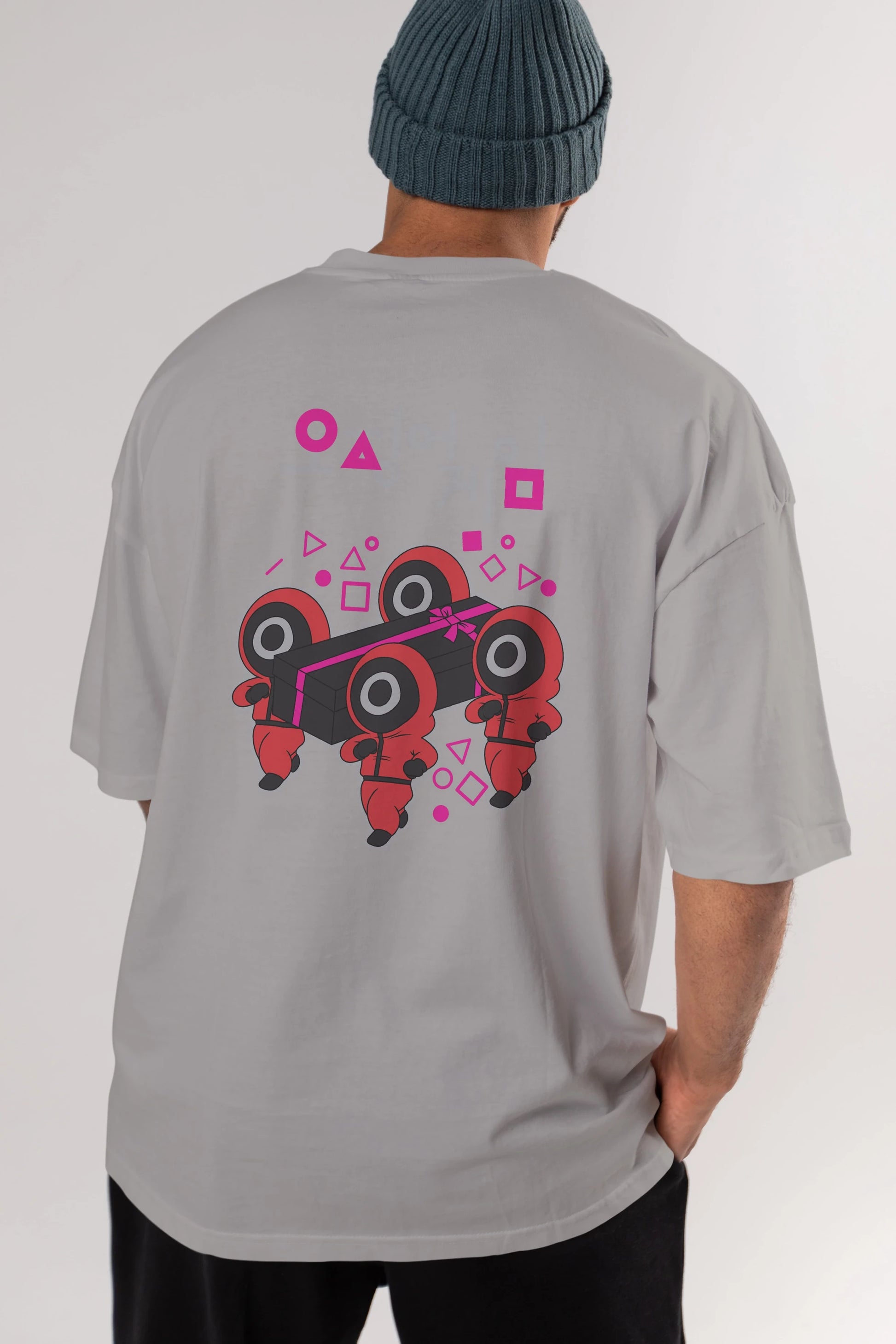Squid Game (6) Arka Baskılı Oversize t-shirt Erkek Kadın Unisex %100 Pamuk Bisiklet Yaka tişort