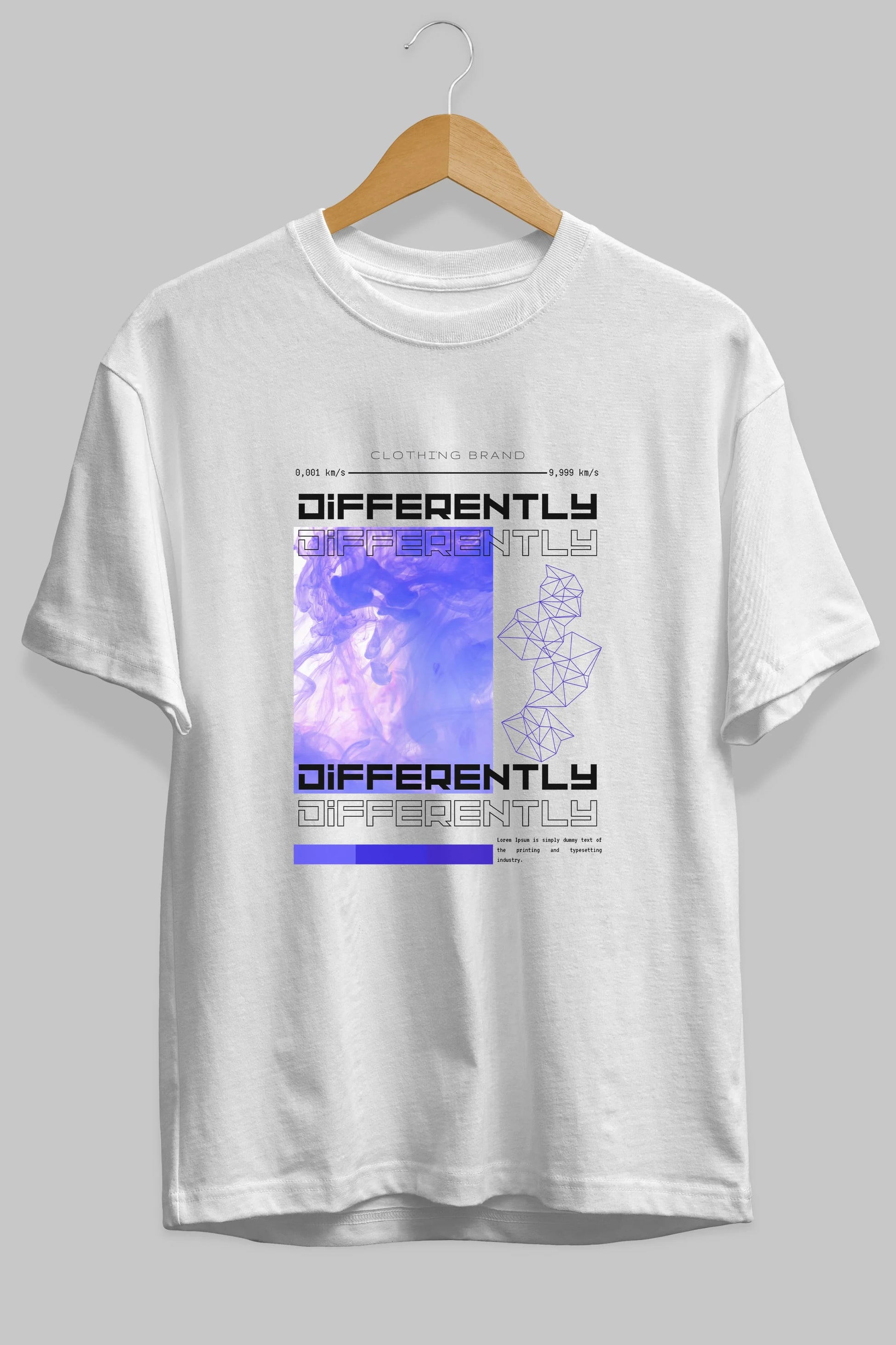 Differently Yazılı Ön Baskılı Oversize t-shirt Erkek Kadın Unisex