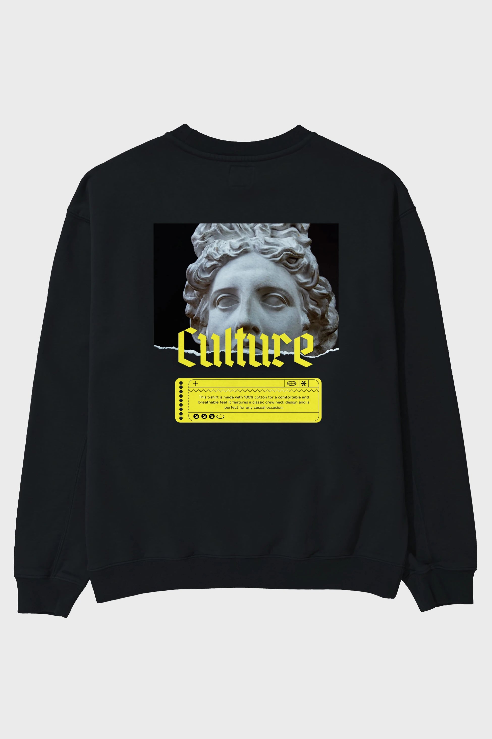Culture Yazılı Arka Baskılı Oversize Sweatshirt Erkek Kadın Unisex