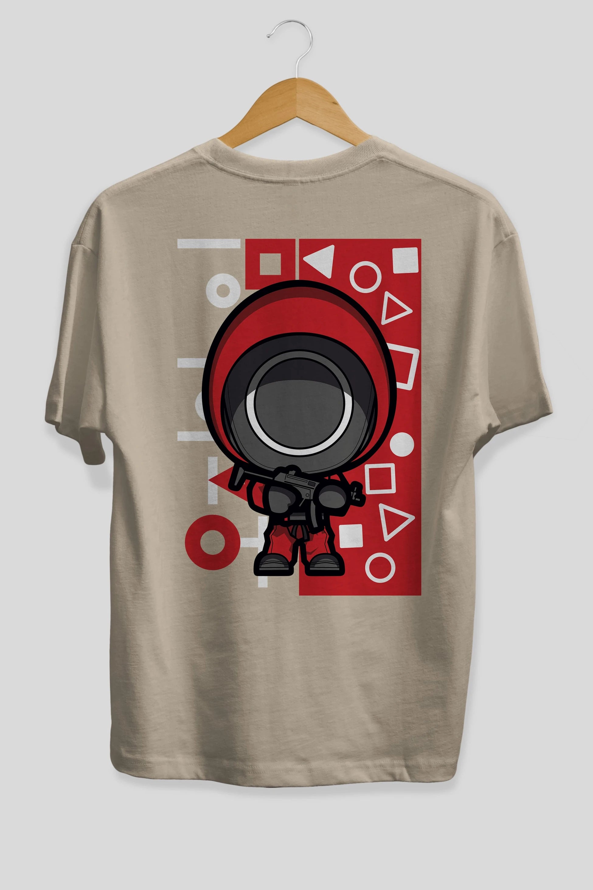 Squid Game (4) Arka Baskılı Oversize t-shirt Erkek Kadın Unisex %100 Pamuk Bisiklet Yaka tişort