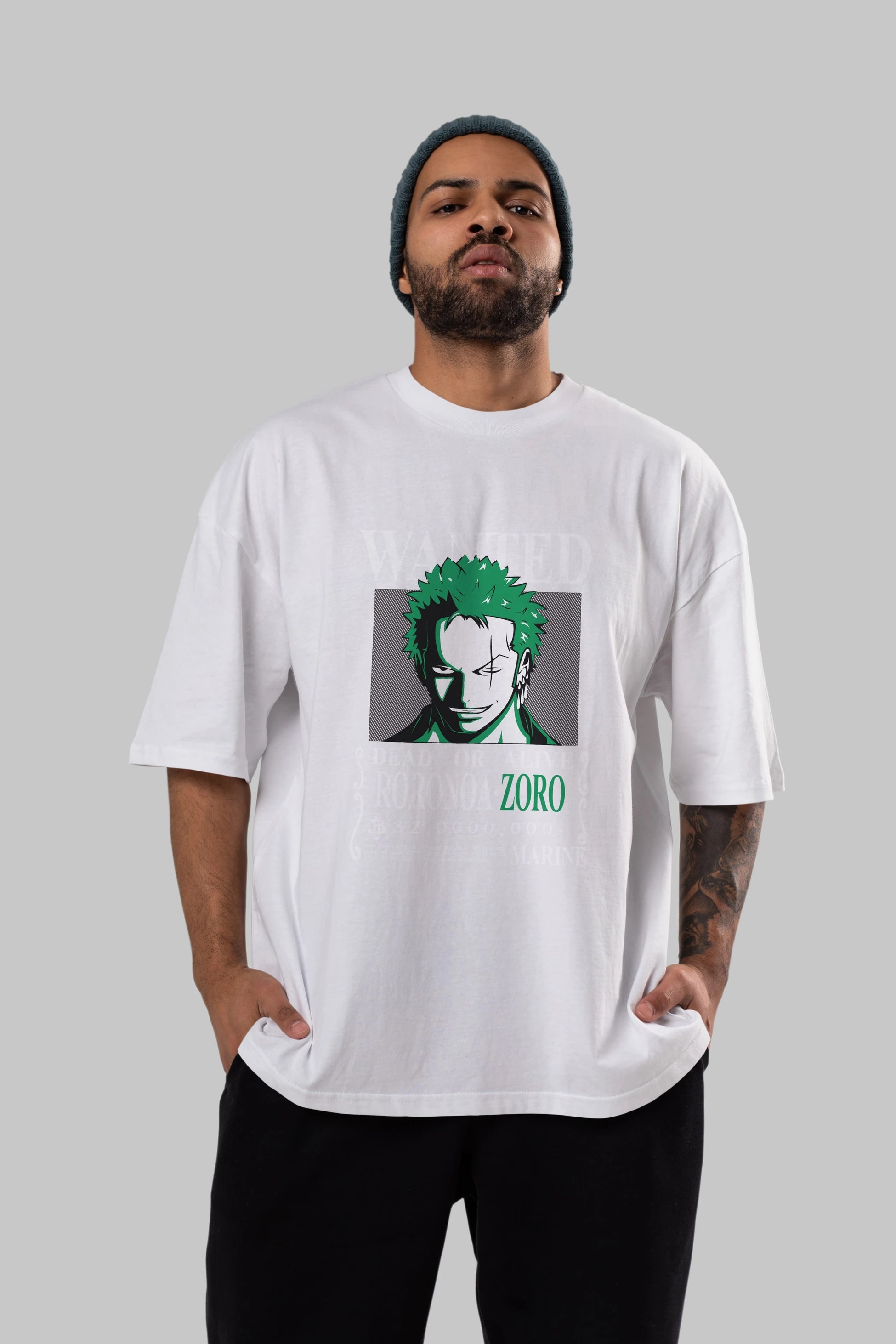 Roronoa Zoro Anime Ön Baskılı Oversize t-shirt Erkek Kadın Unisex