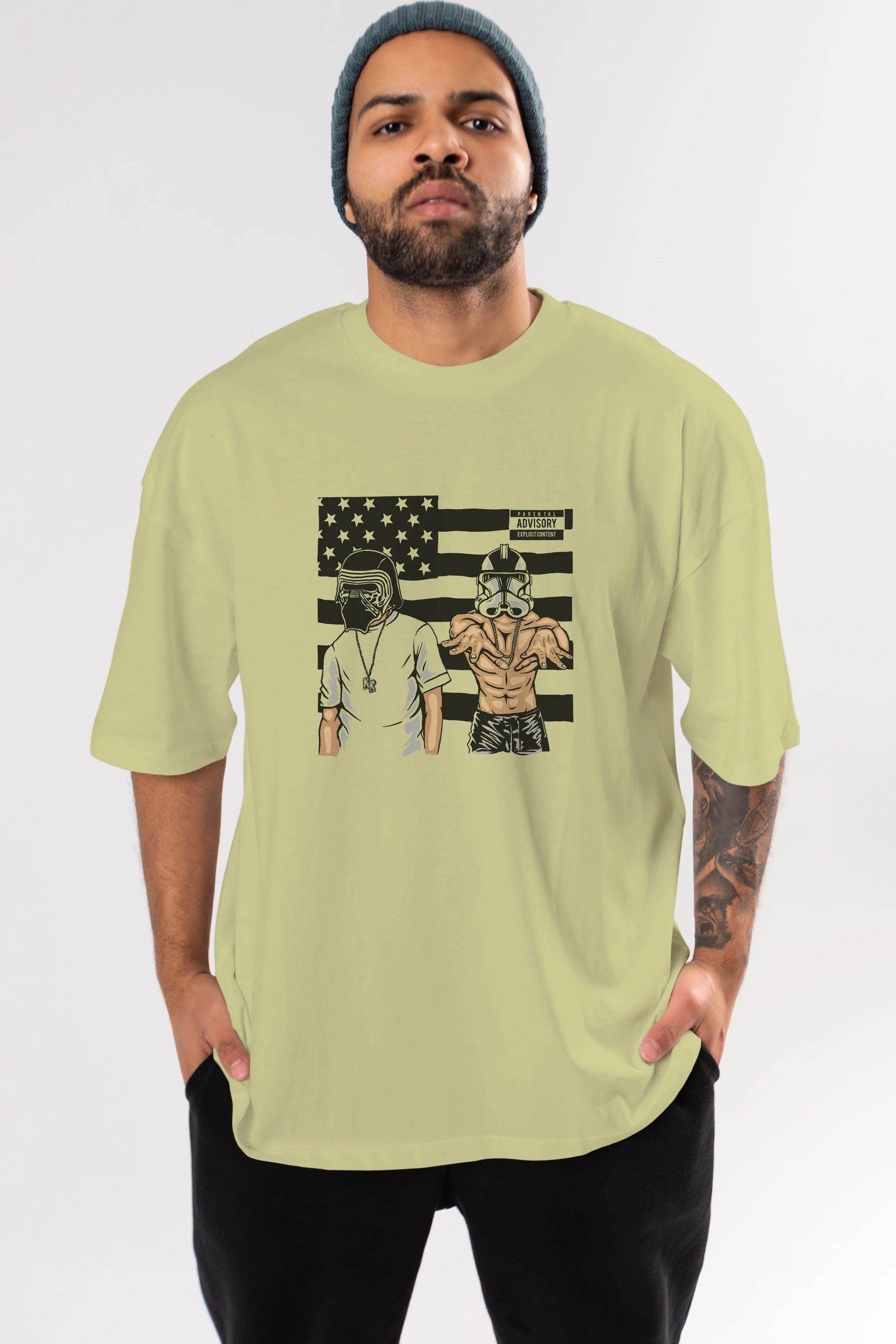 Darkonia Ön Baskılı Oversize t-shirt Erkek Kadın Unisex %100 Pamuk tişort
