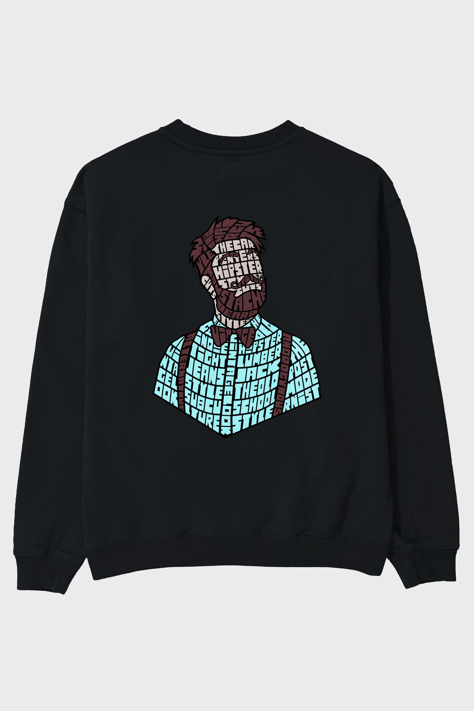 Hipster (2) Arka Baskılı Oversize Sweatshirt Erkek Kadın Unisex