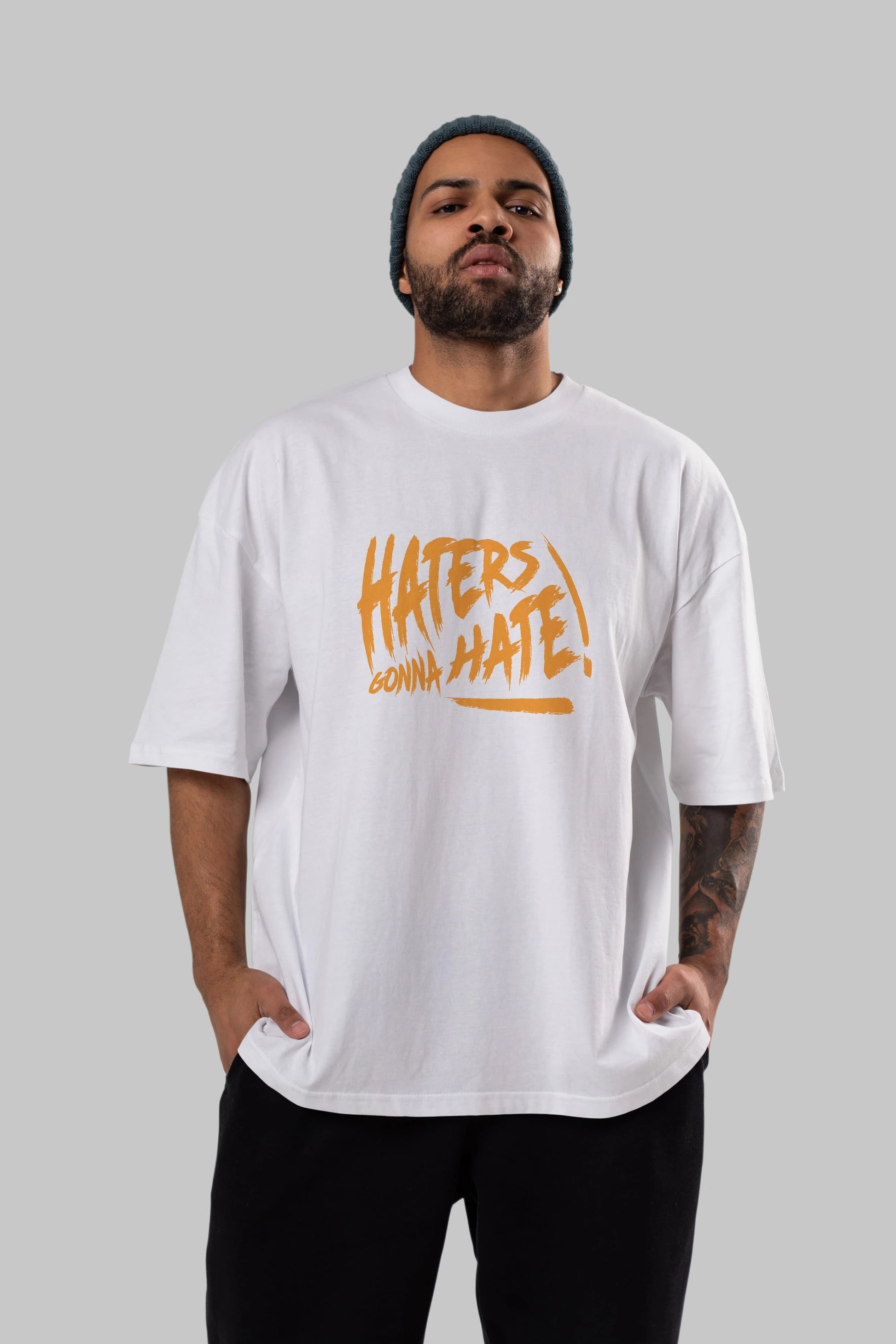 Hater Gonna Hate Ön Baskılı Oversize t-shirt Erkek Kadın Unisex
