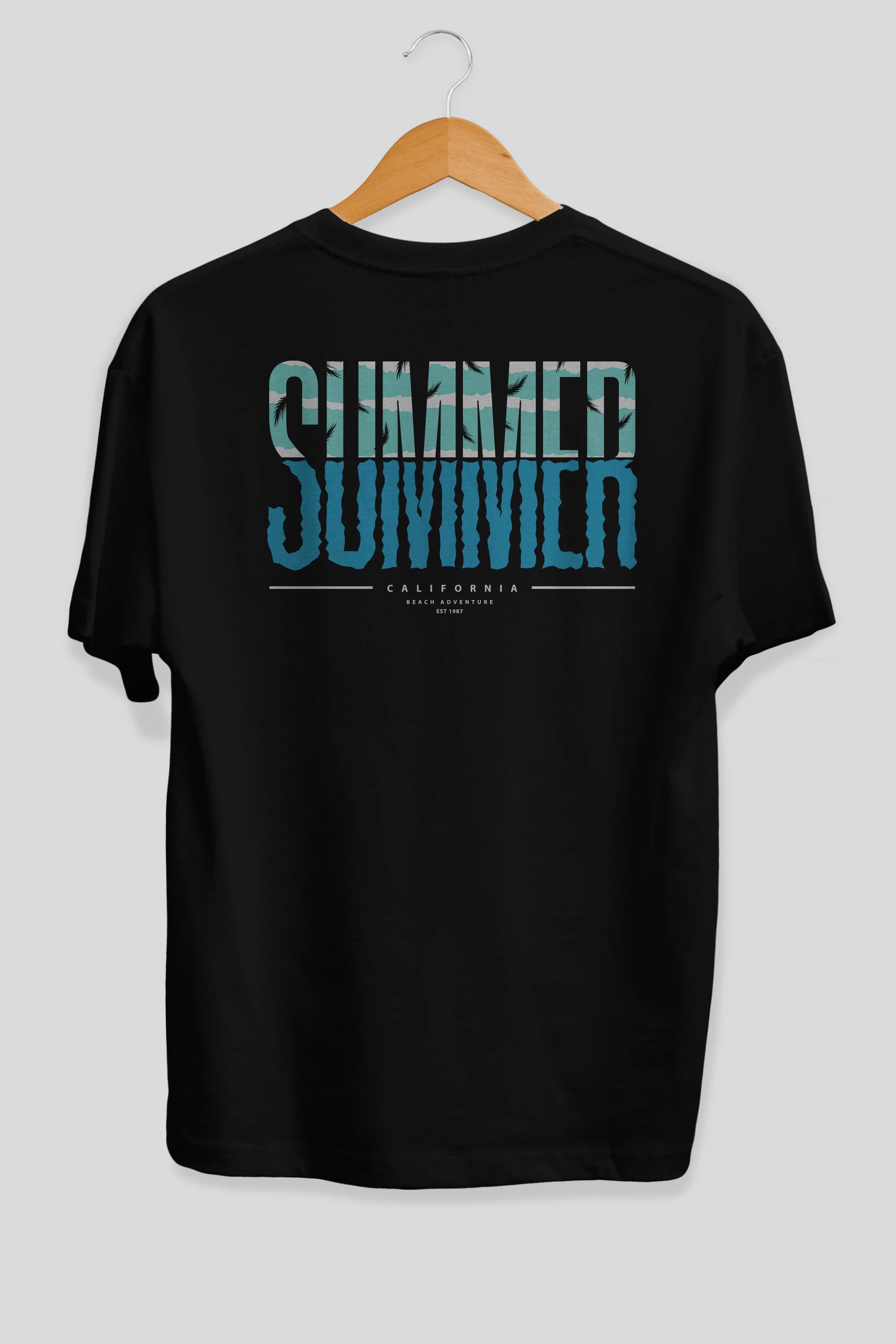 Summer California Arka Baskılı Oversize t-shirt Erkek Kadın Unisex