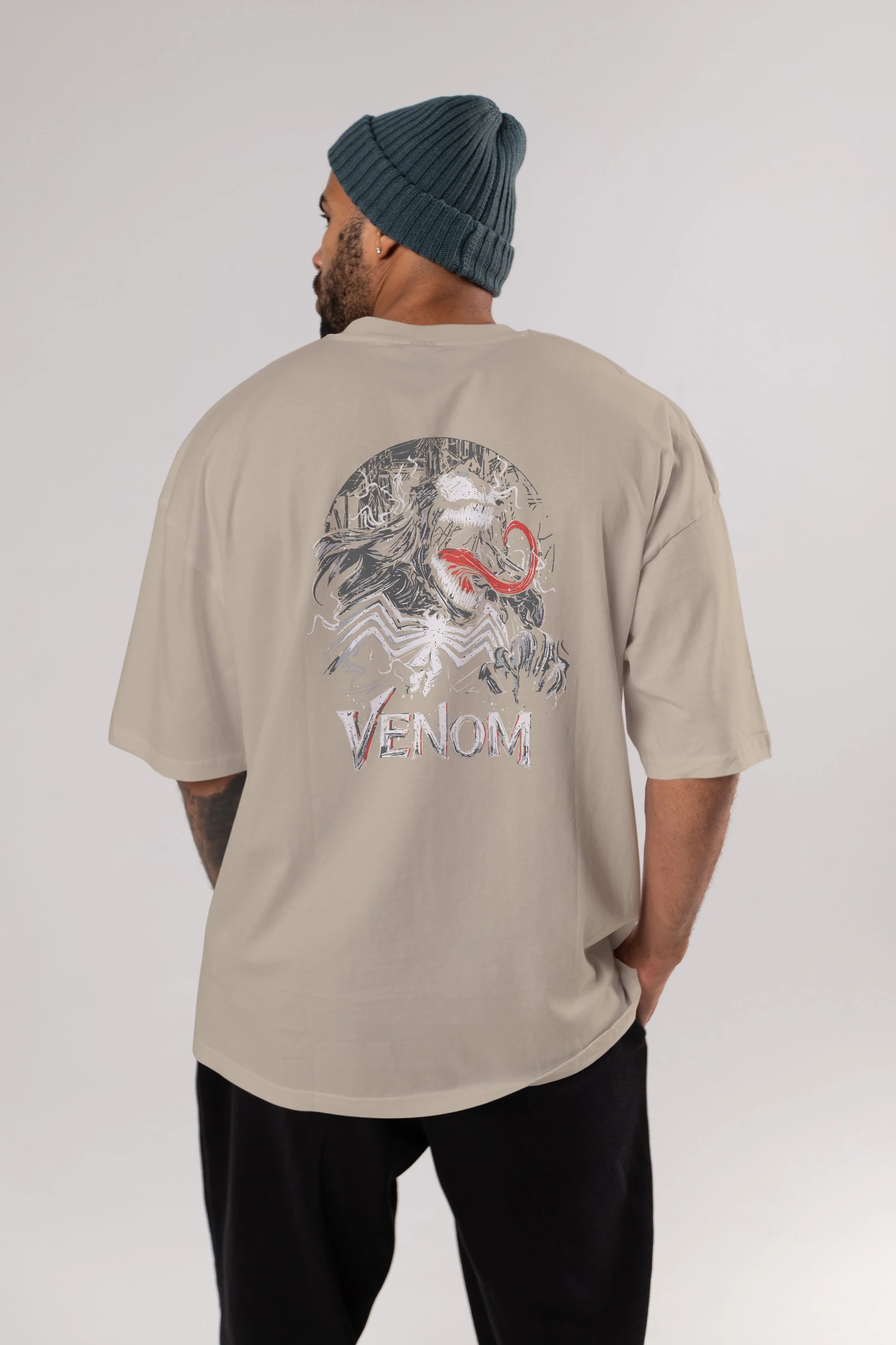 Venom (13) Arka Baskılı Oversize t-shirt Erkek Kadın Unisex %100 Pamuk Bisiklet Yaka tişort
