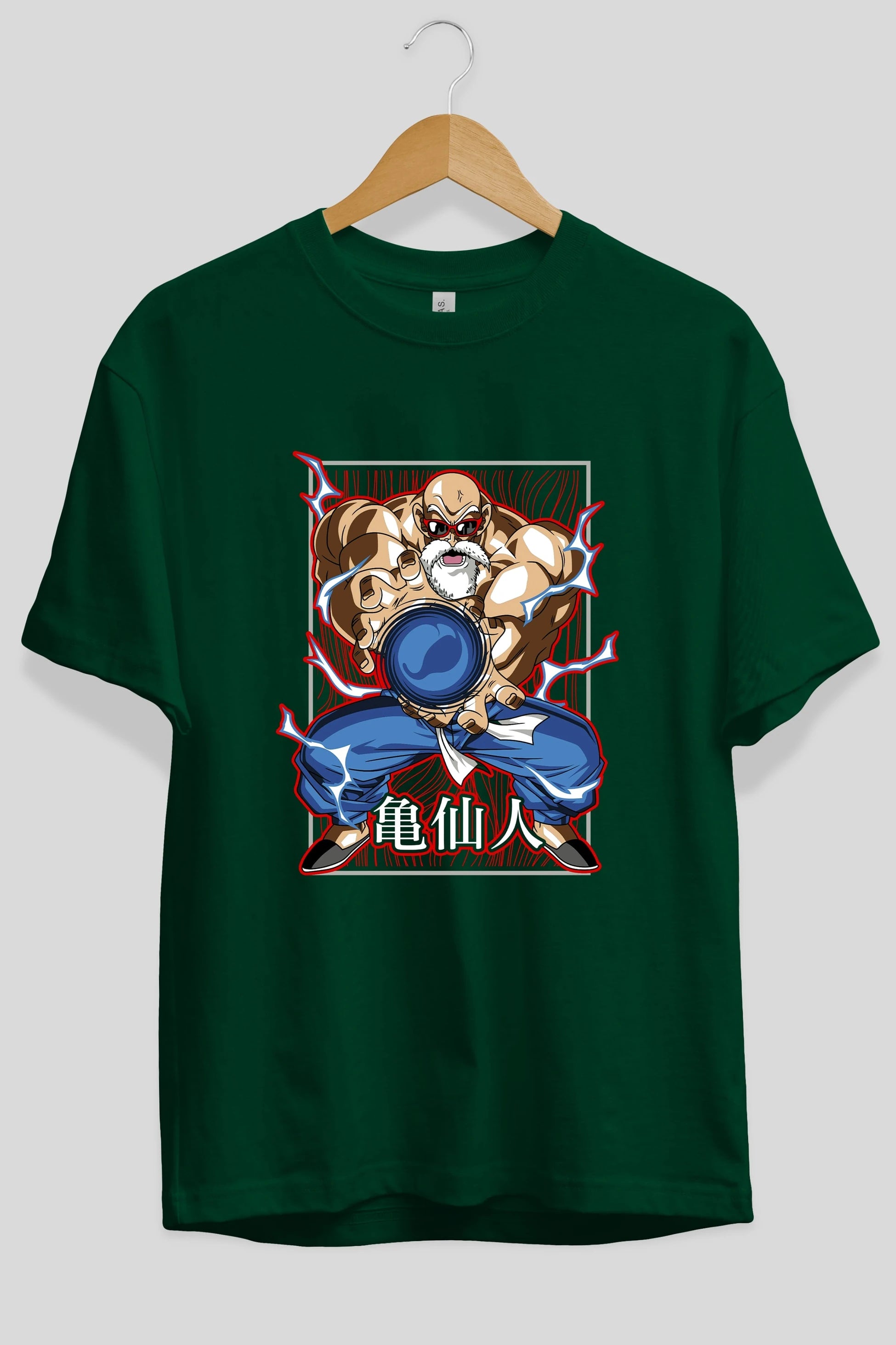 DragonBall MaestroRoshi Anime Ön Baskılı Oversize t-shirt %100 pamuk Erkek Kadın Unisex