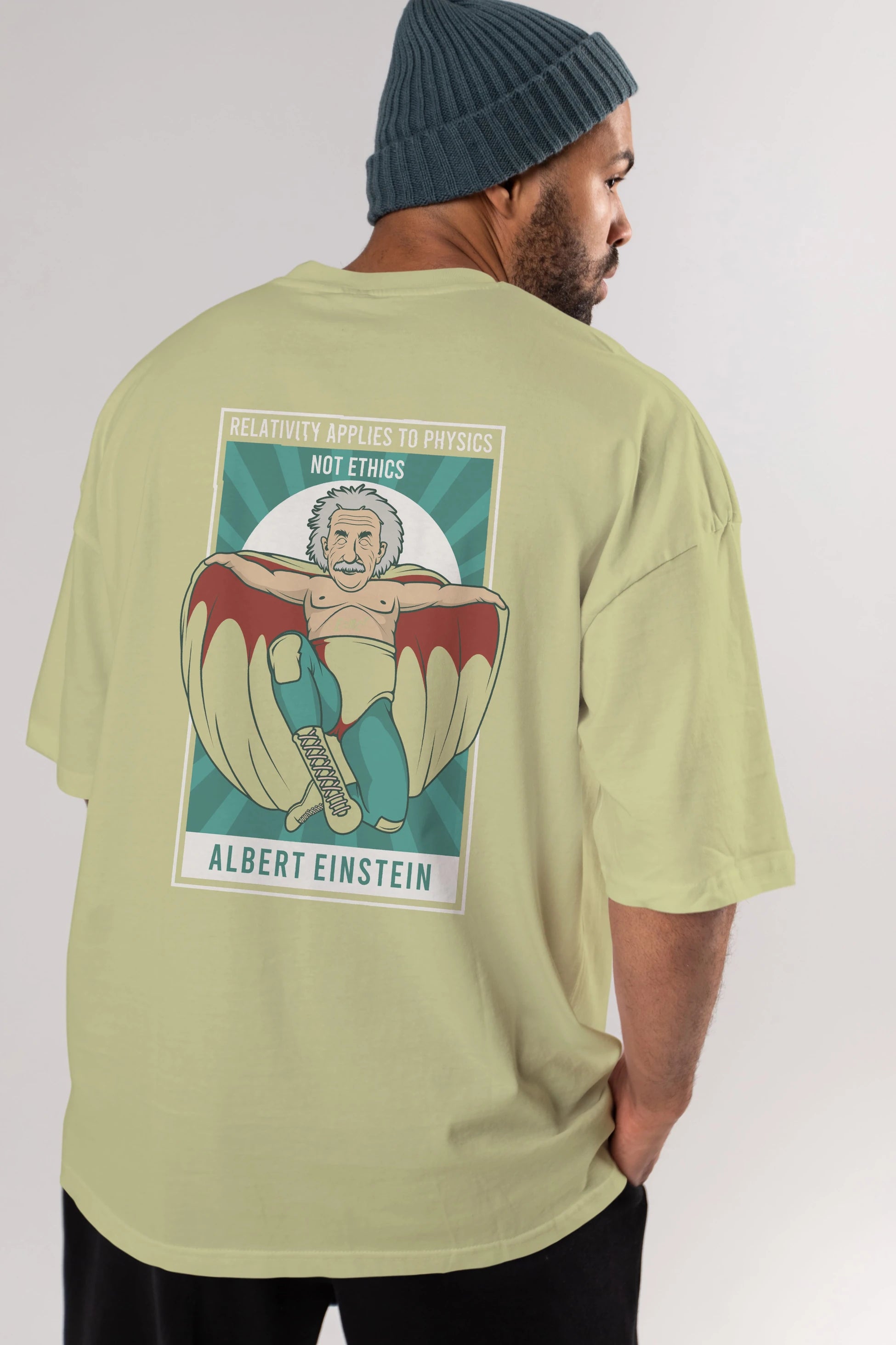 Nacho Libre Einstein Arka Baskılı Oversize t-shirt Erkek Kadın Unisex %100 Pamuk tişort