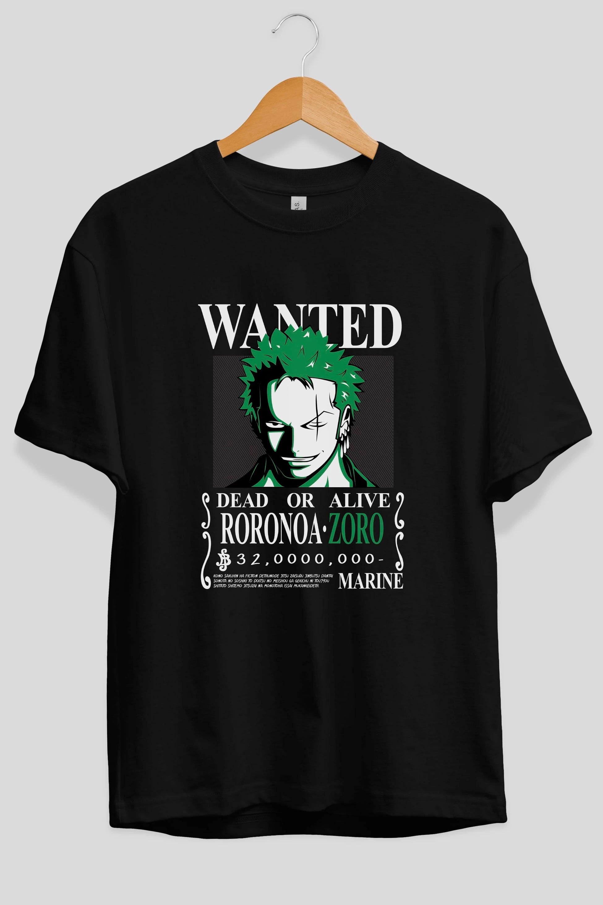 Roronoa Zoro Anime Ön Baskılı Oversize t-shirt Erkek Kadın Unisex