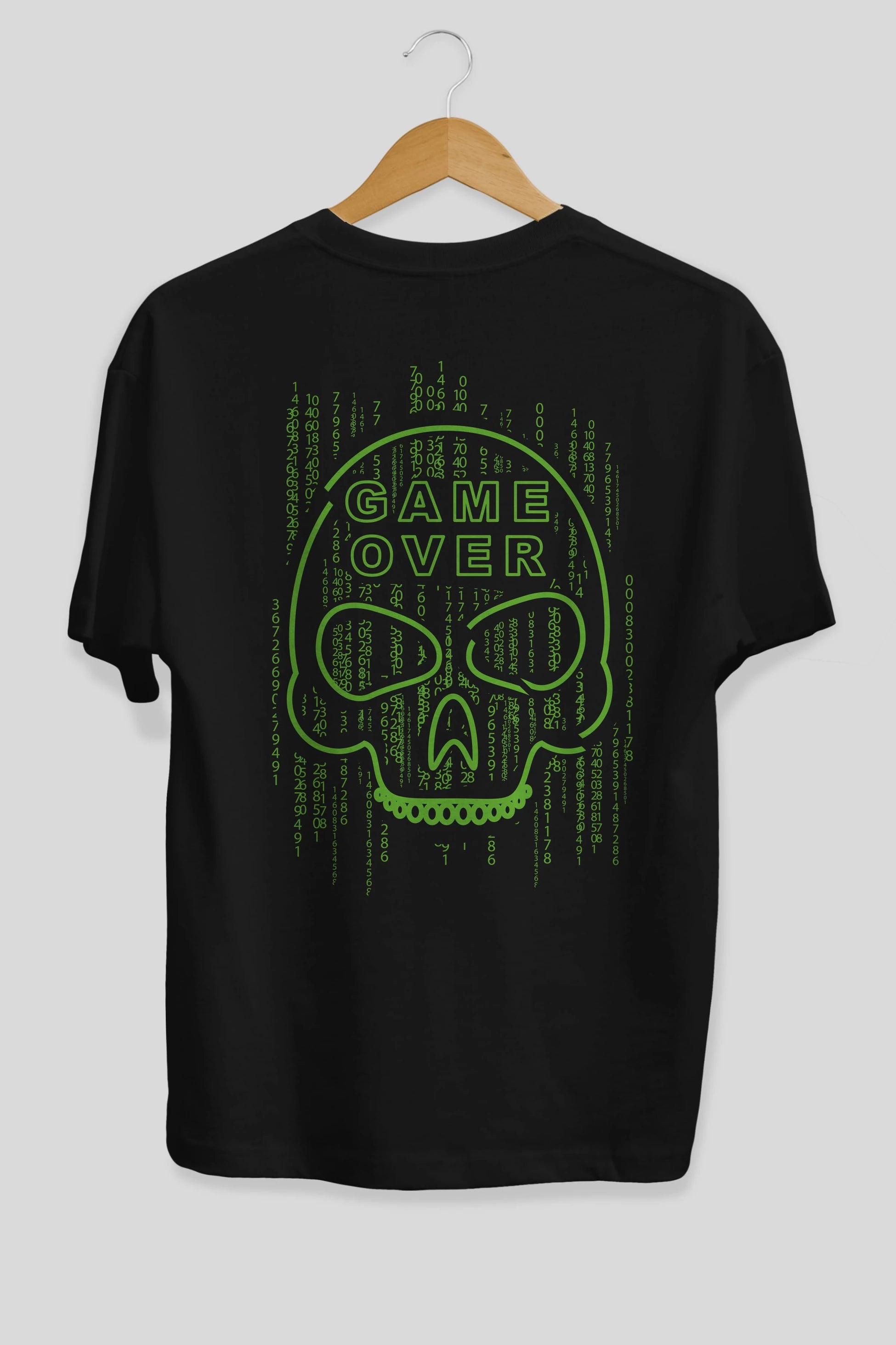 Game Over Arka Baskılı Oversize t-shirt Erkek Kadın Unisex