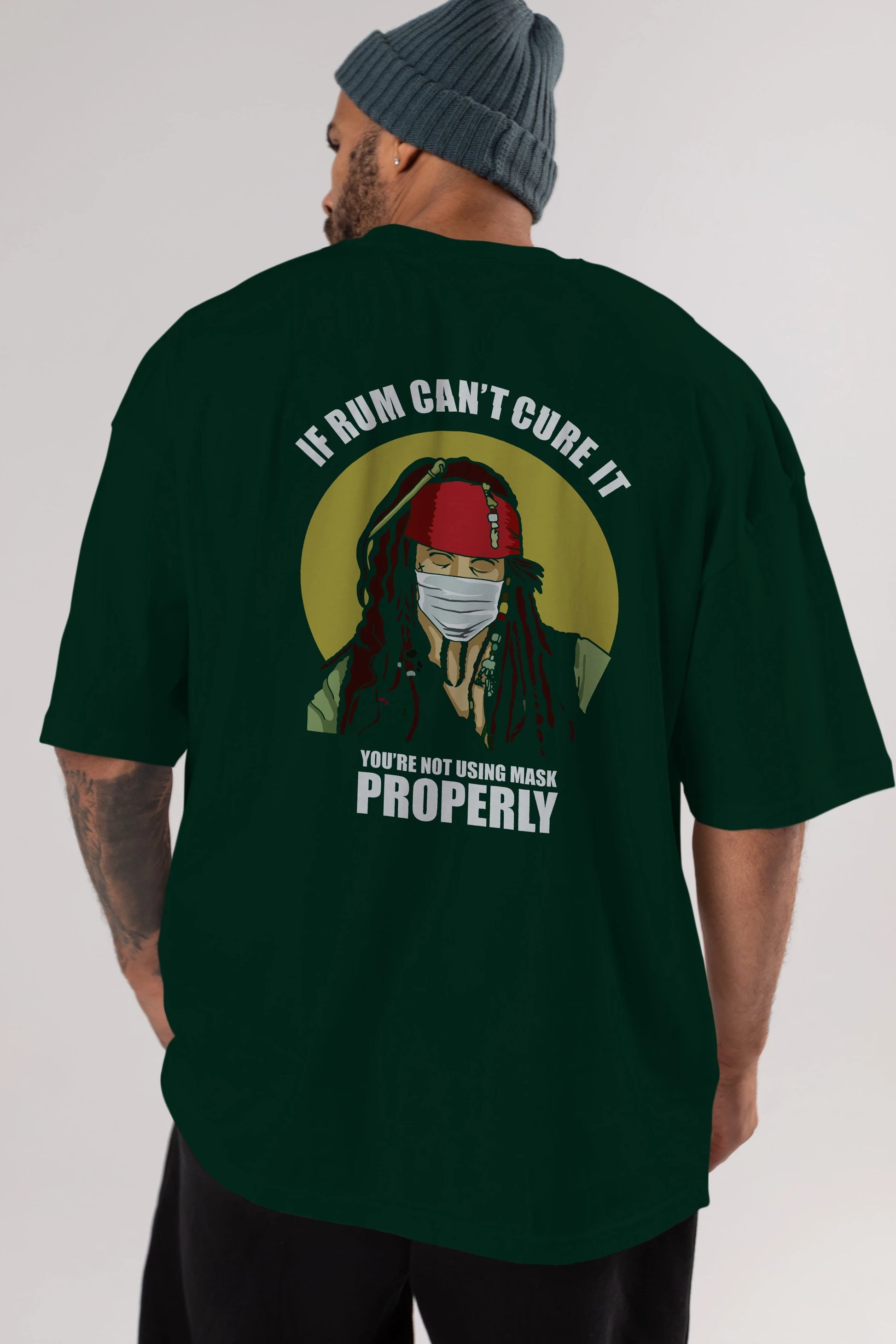Pirates Maker Arka Baskılı Oversize t-shirt Erkek Kadın Unisex %100 Pamuk tişort