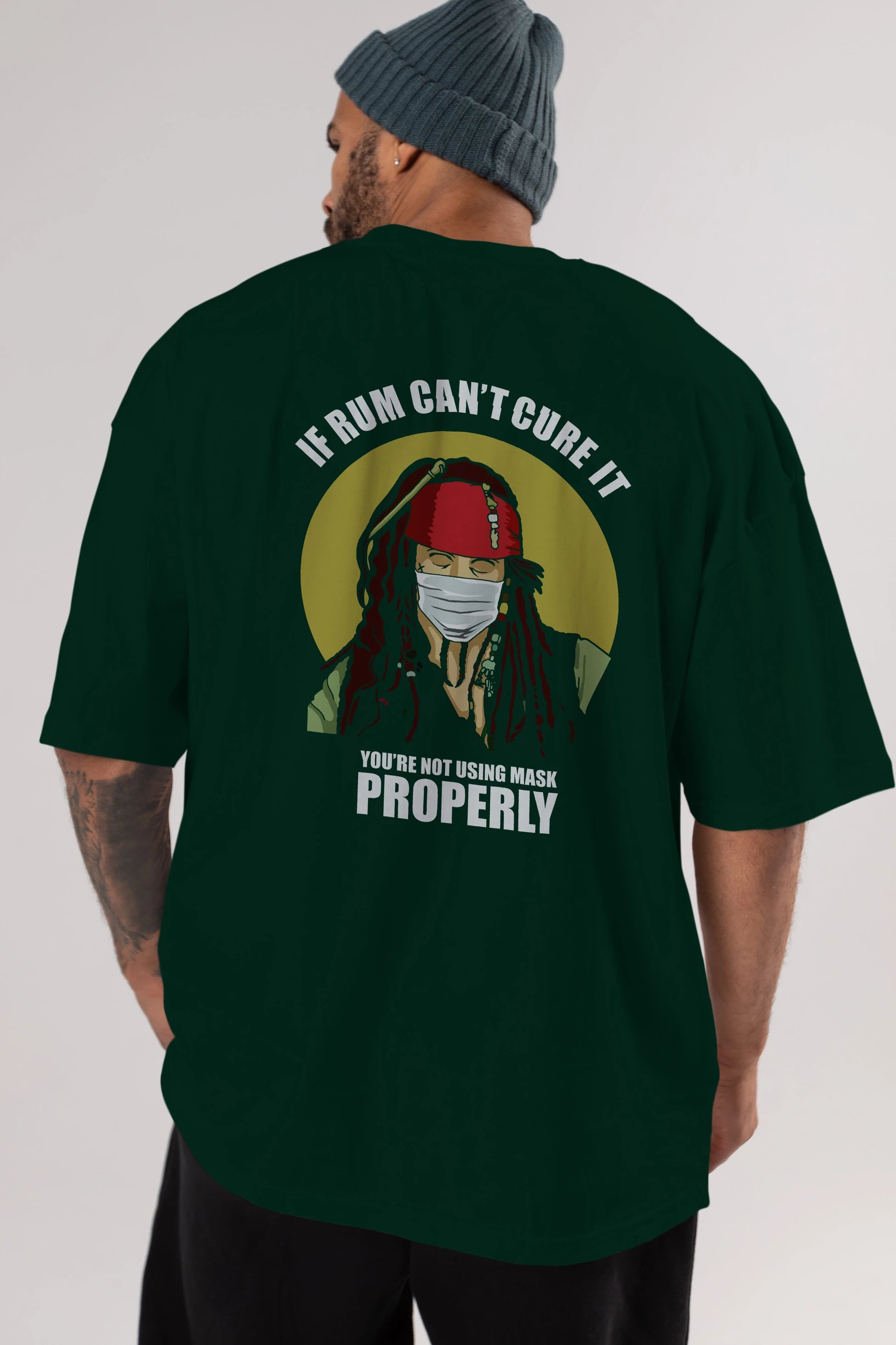 Pirates Maker Arka Baskılı Oversize t-shirt Erkek Kadın Unisex %100 Pamuk tişort