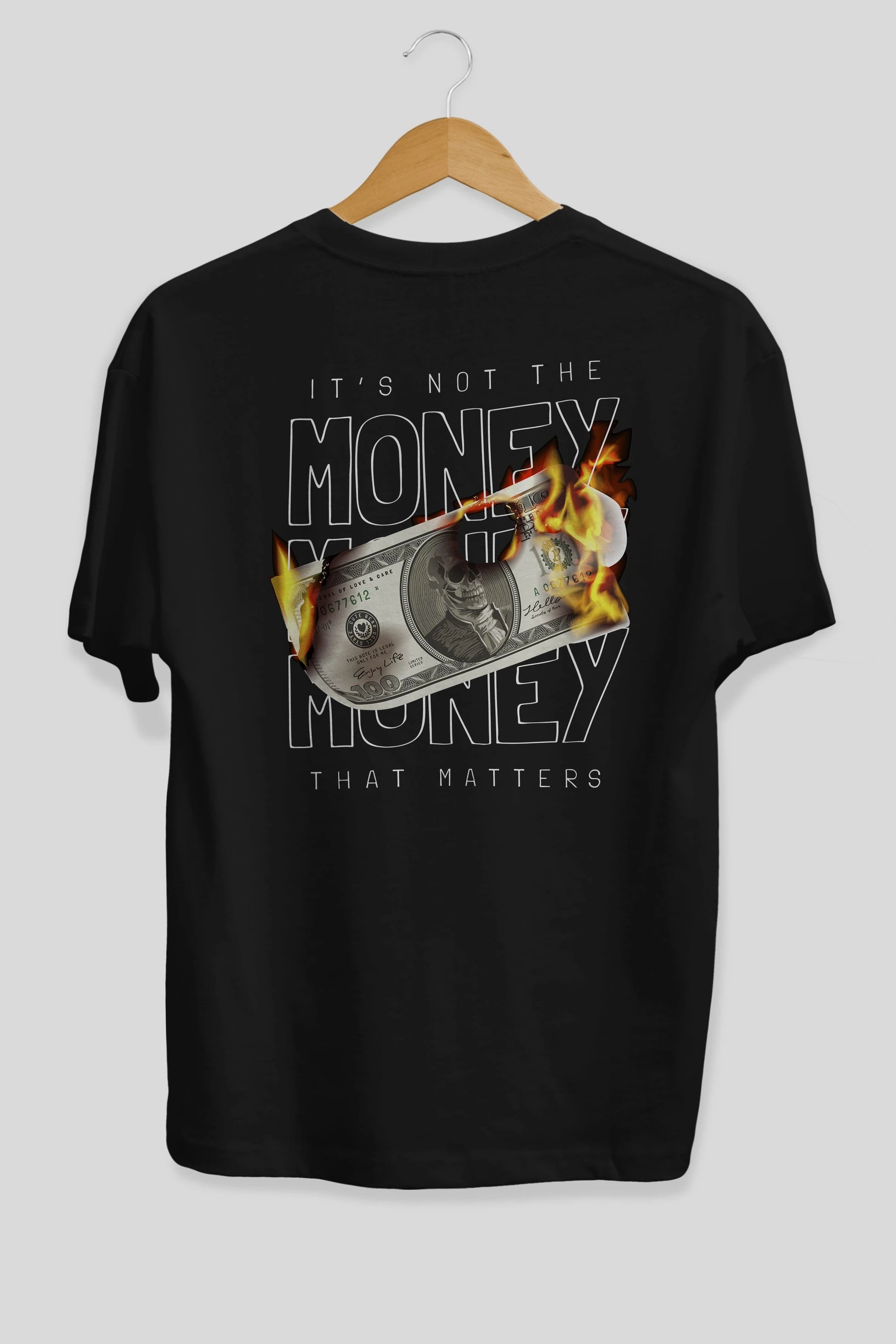 Teddy Bear Its Not The Money Arka Baskılı Oversize t-shirt Erkek Kadın Unisex %100 Pamuk