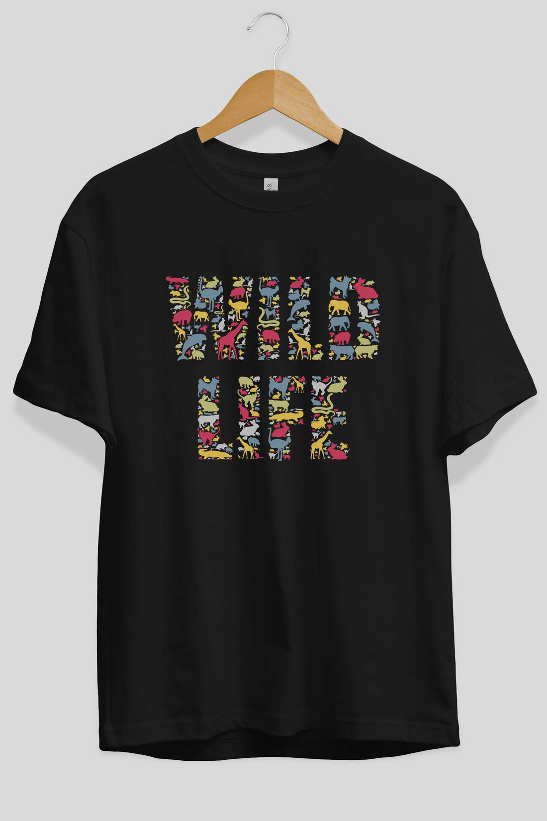Wild Life Ön Baskılı Oversize t-shirt %100 pamuk Erkek Kadın Unisex