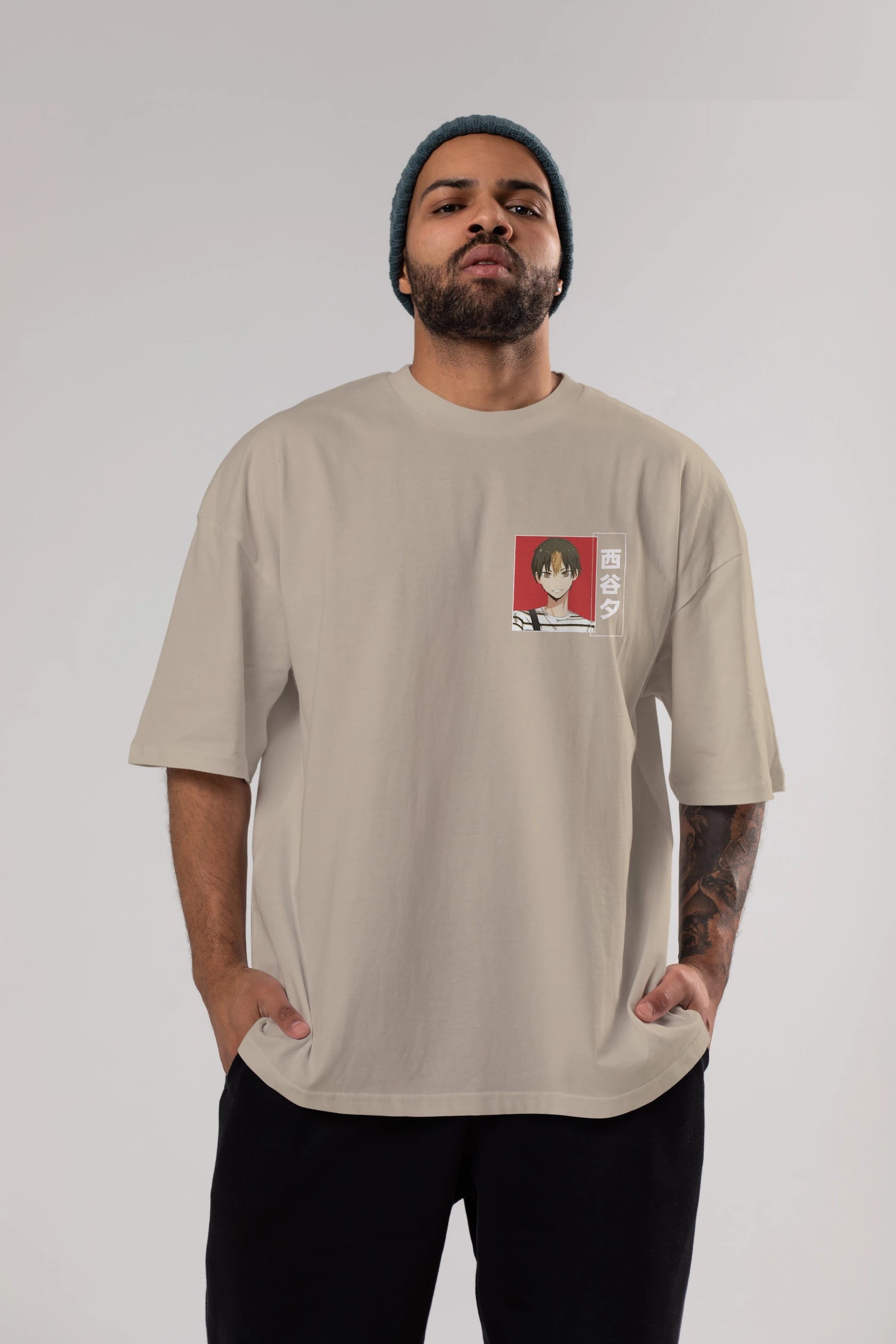 Yuu Nishinoya 1 Ön Sol Baskılı Oversize t-shirt Erkek Kadın Unisex %100 Pamuk Bisiklet Yaka tişort